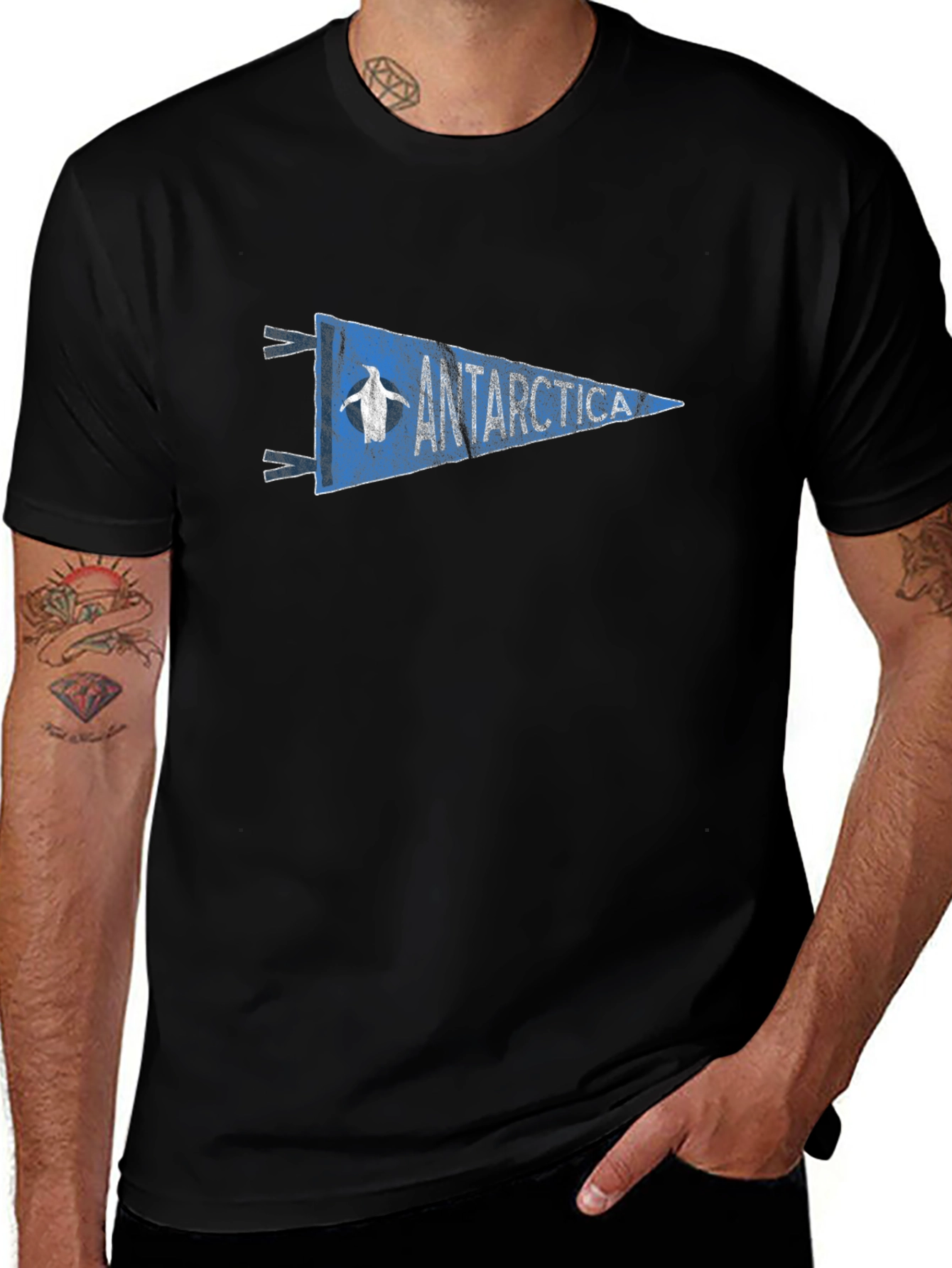 Antarctica Penguin Pennant Graphic Tee