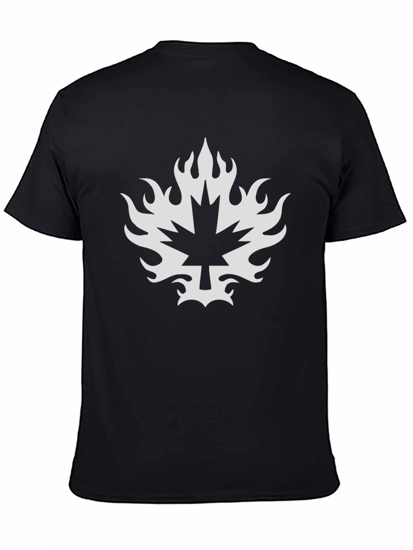 Maple Leaf Fire Graphic Black T-Shirt