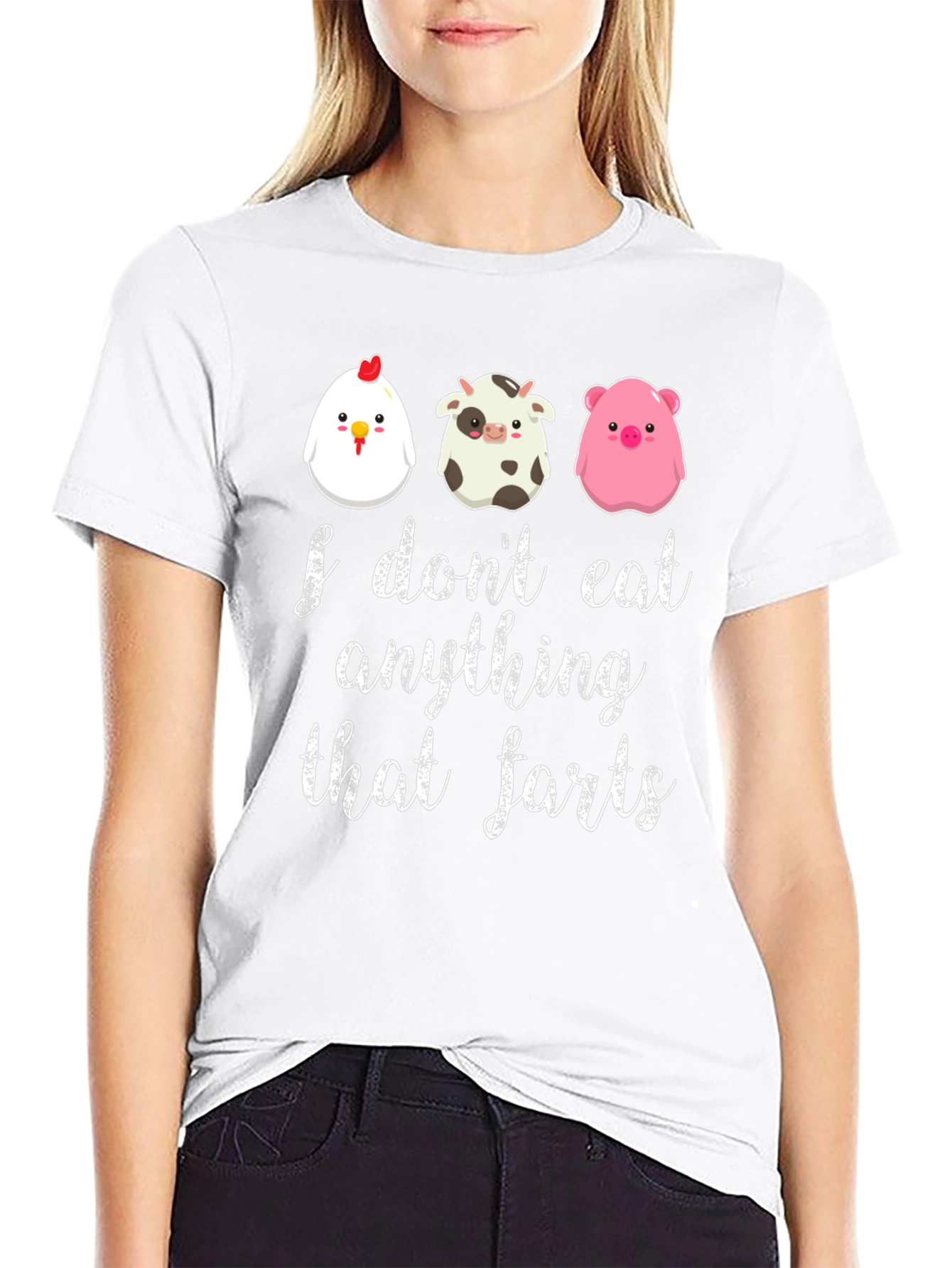 Vegan Funny T-Shirt: I Dont Eat Anything That Farts