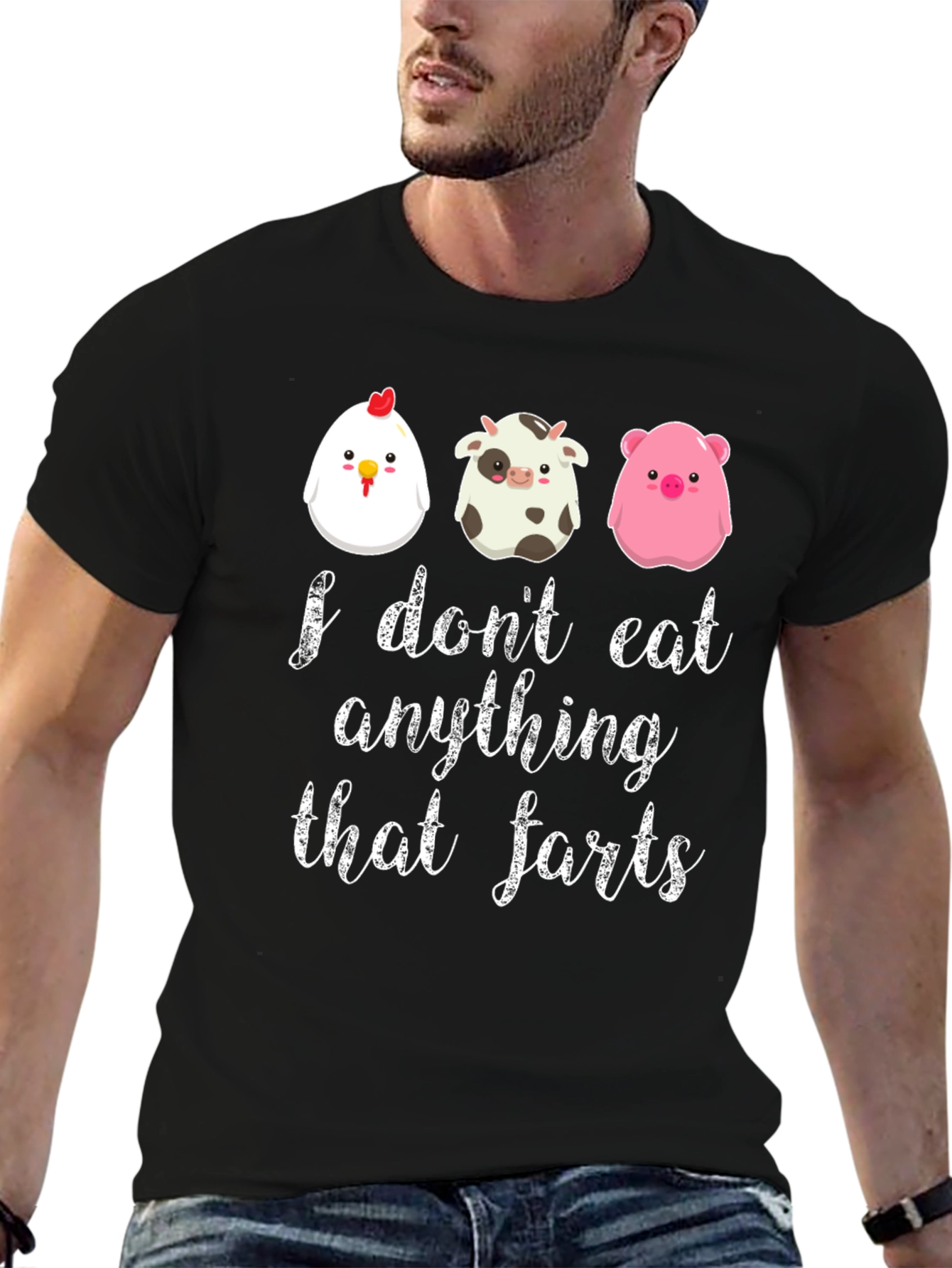 Vegan Funny T-Shirt: I Dont Eat Anything That Farts
