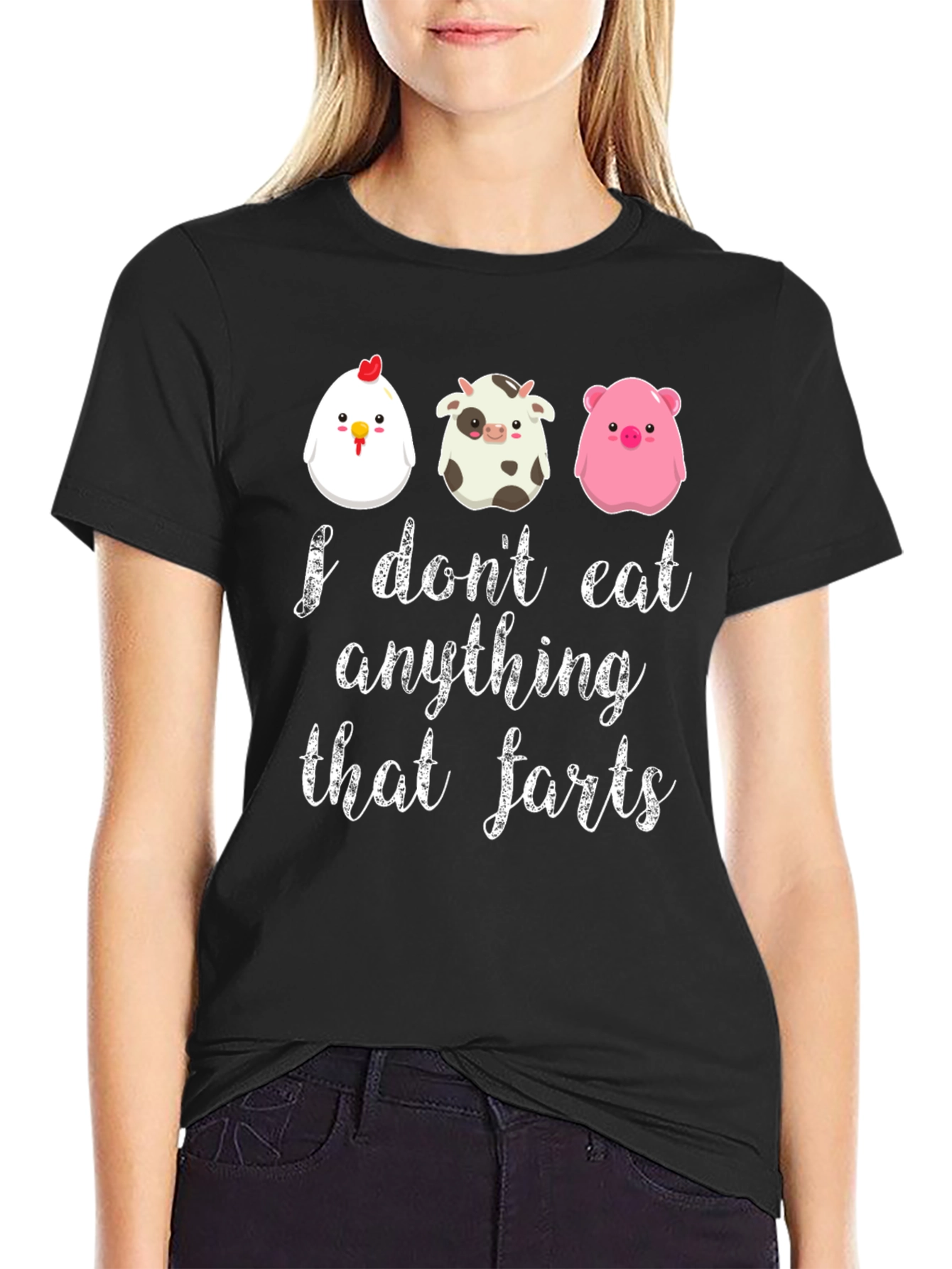 Vegan Funny T-Shirt: I Dont Eat Anything That Farts