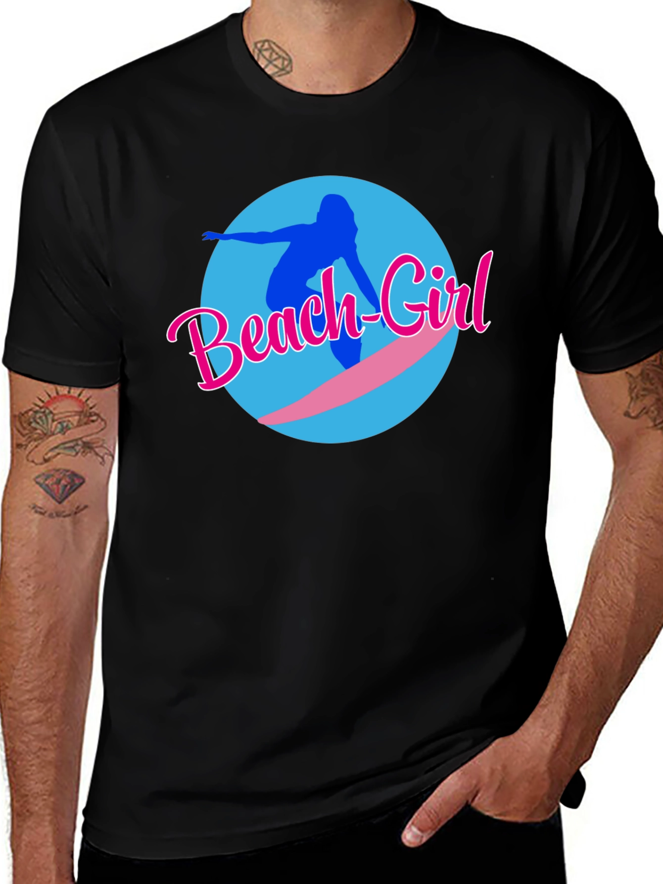 Beach Girl Surfer Graphic T-Shirt