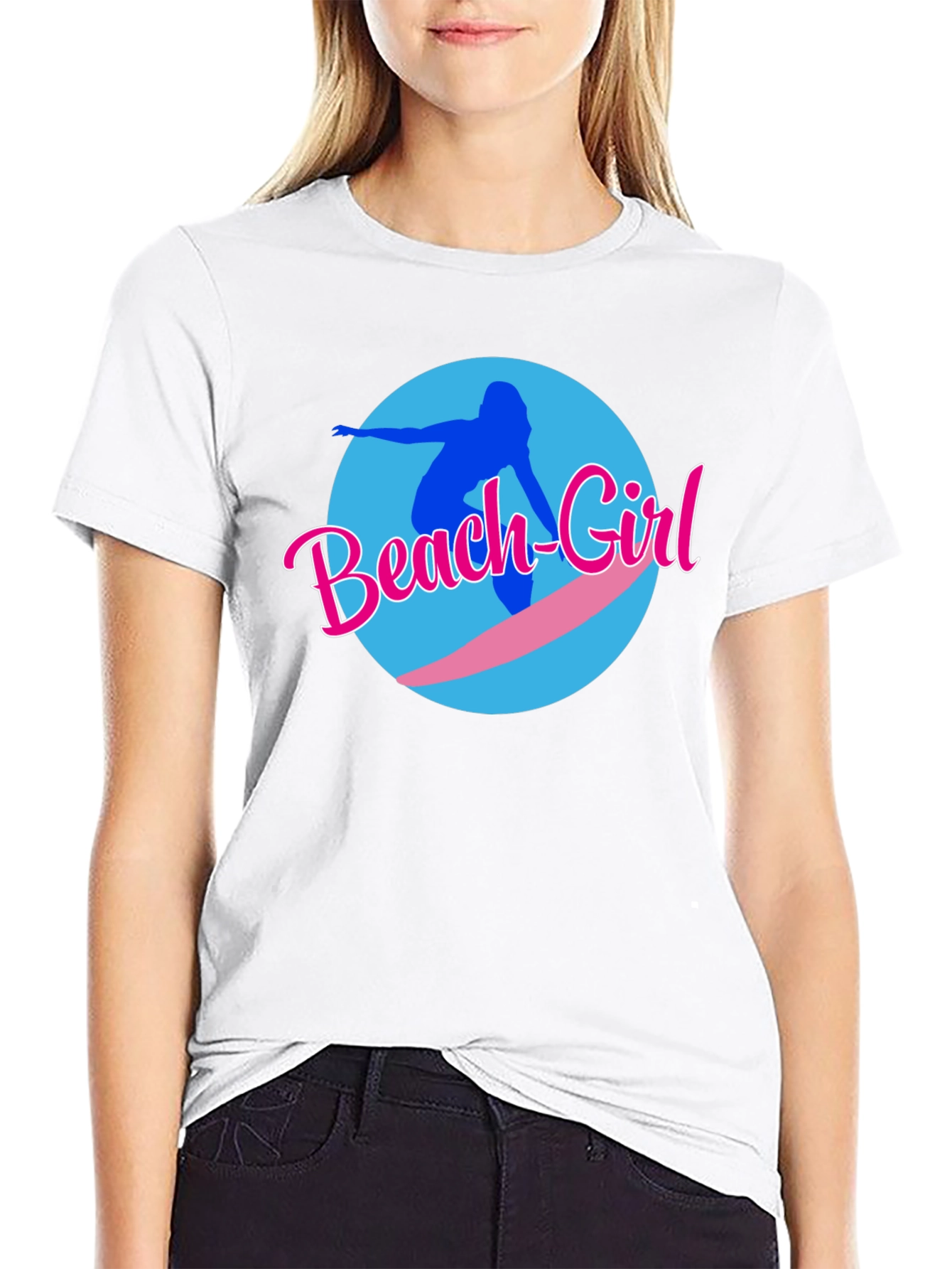 Beach Girl Surfer Graphic T-Shirt