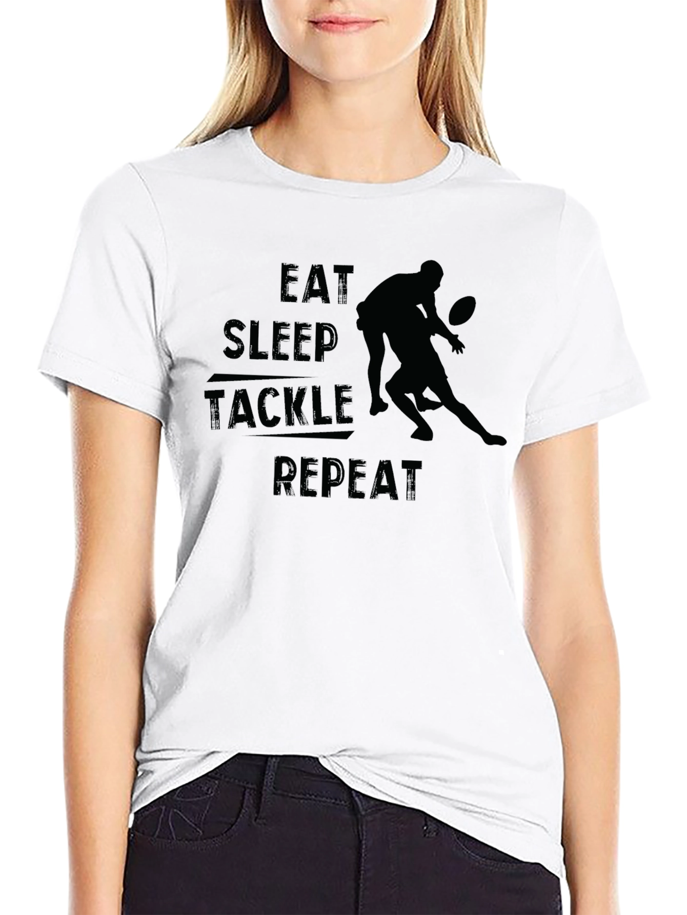 Eat Sleep Tackle Repeat Graphic Tee