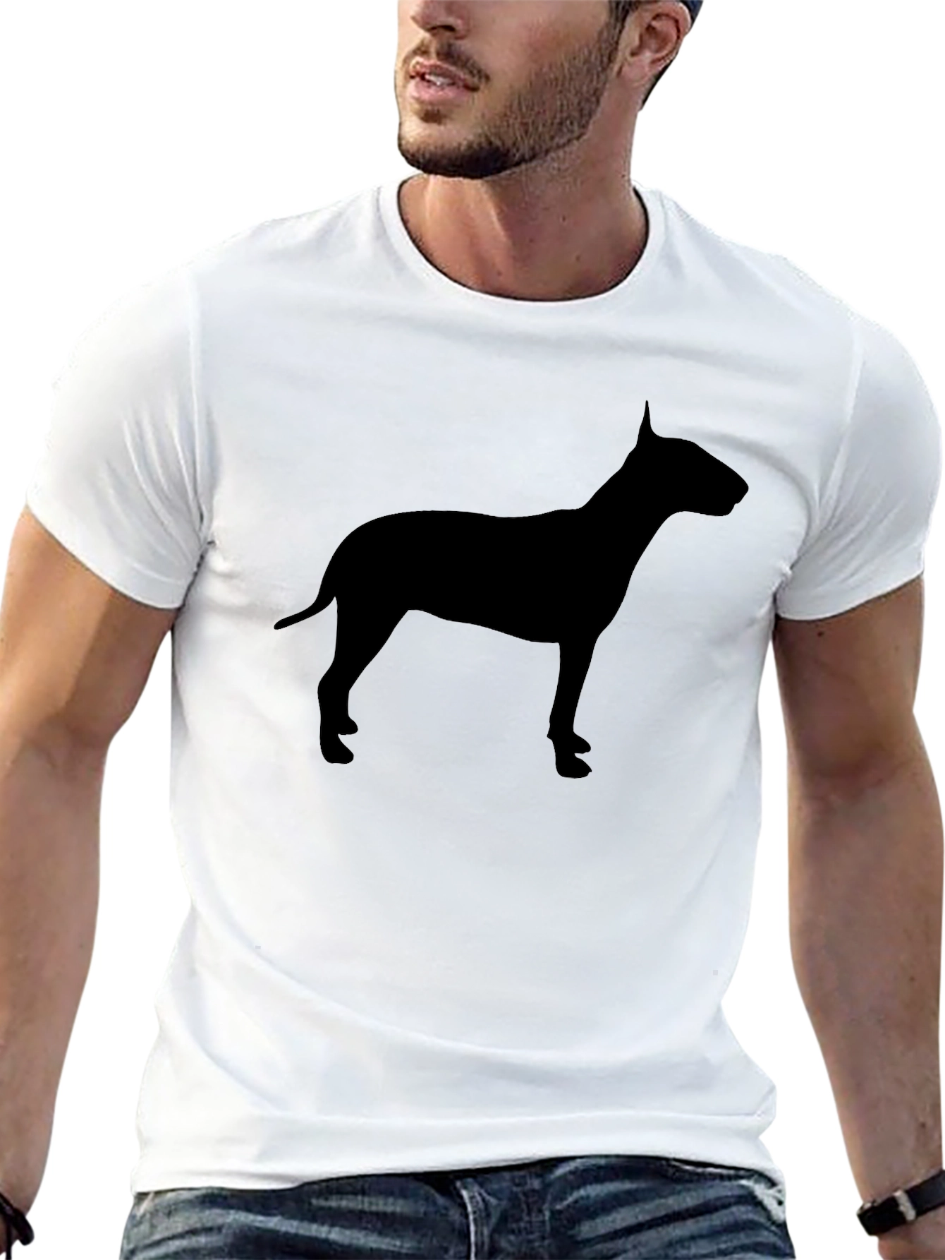 Bull Terrier Silhouette T-Shirt - Black