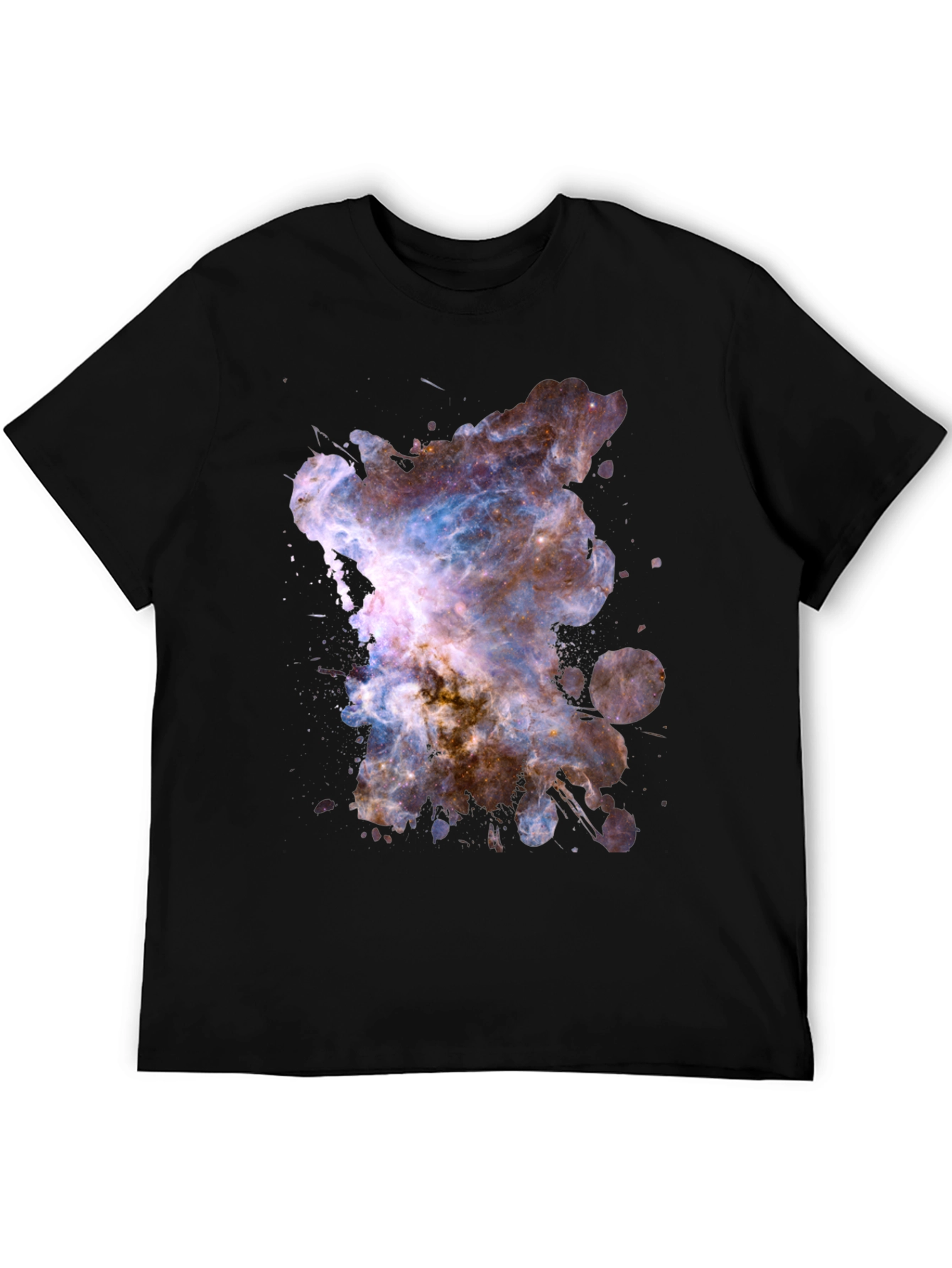 Nebula Galaxy Graphic Print Black T-Shirt