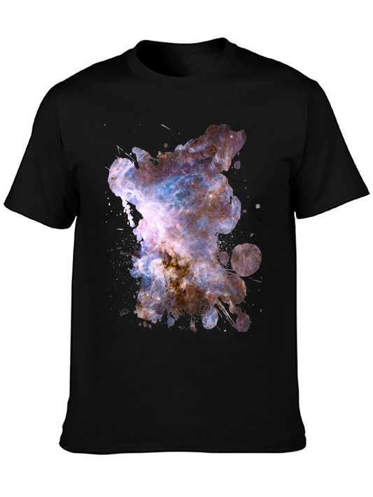 Nebula Galaxy Graphic Print Black T-Shirt
