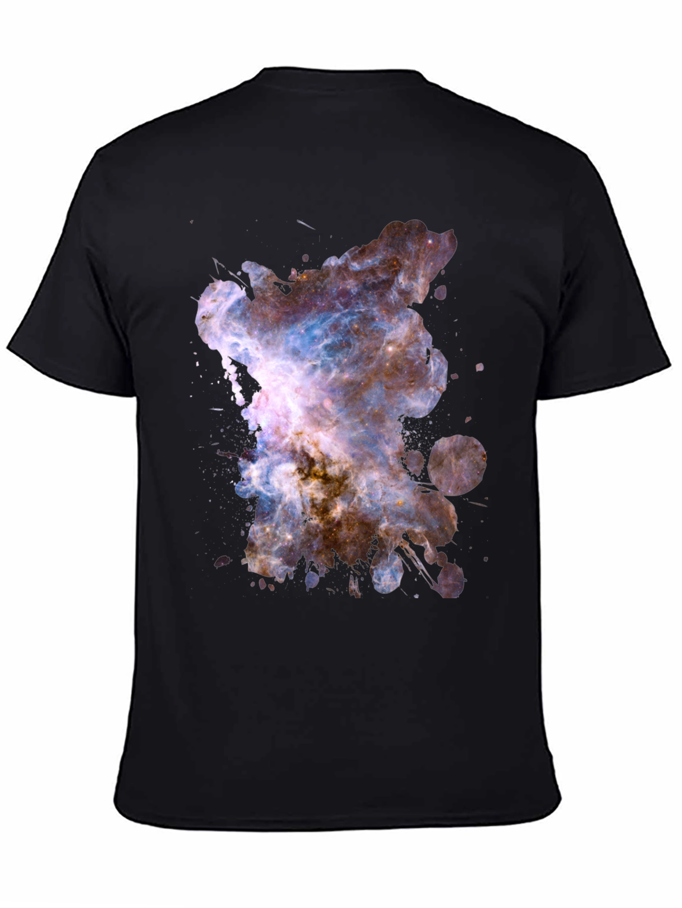 Nebula Galaxy Graphic Print Black T-Shirt