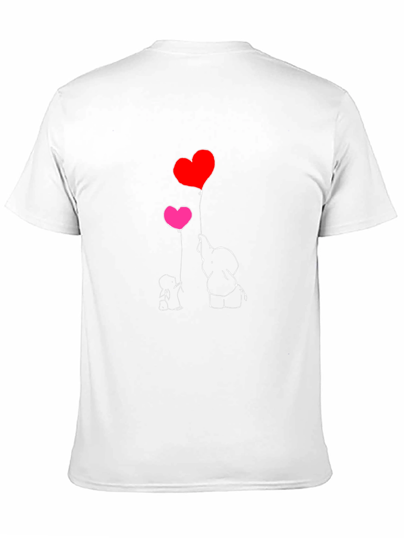 Elephant Love Heart Balloon T-Shirt - Black