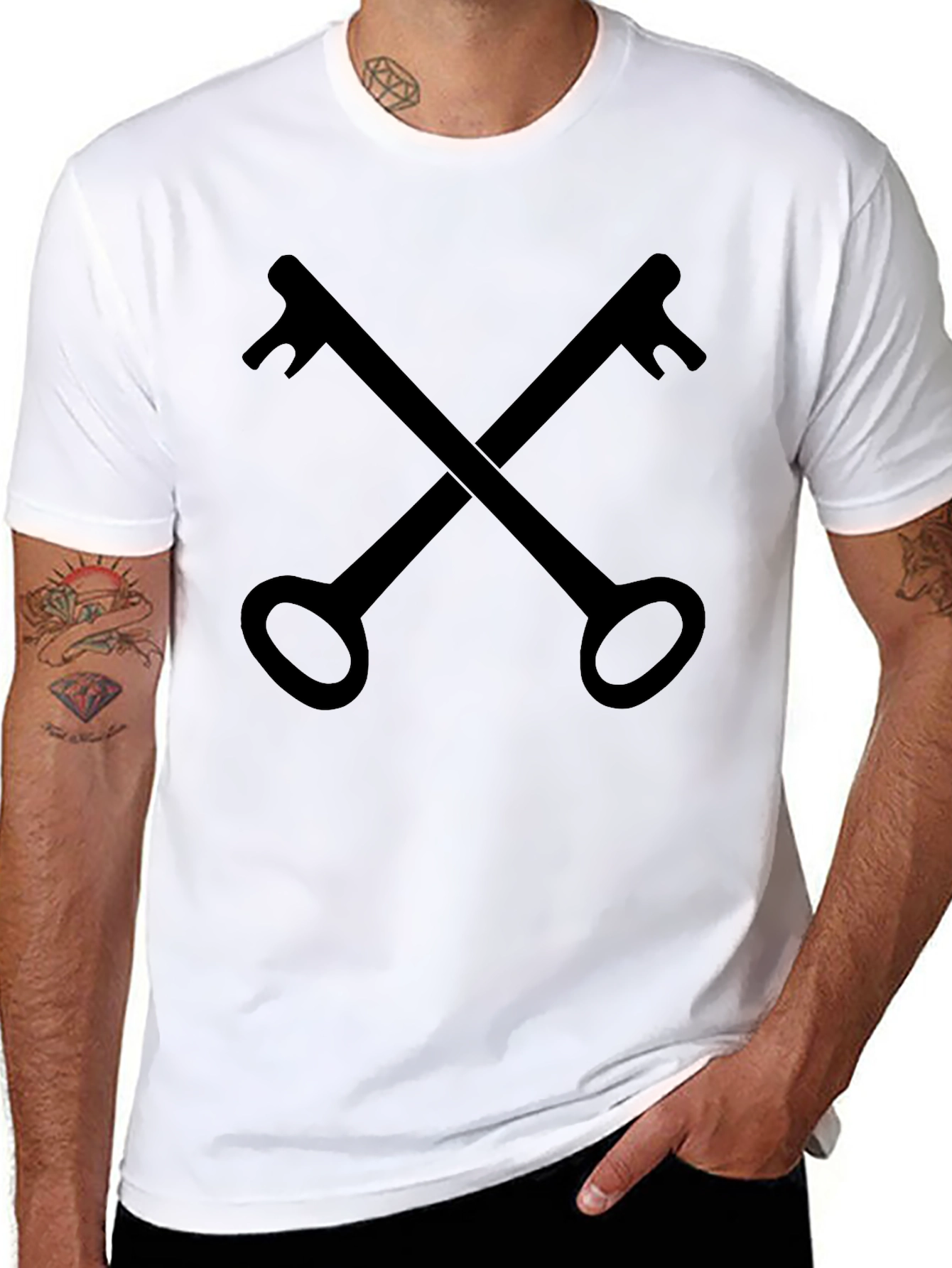 Crossed Keys Graphic Tee - Classic Black T-Shirt