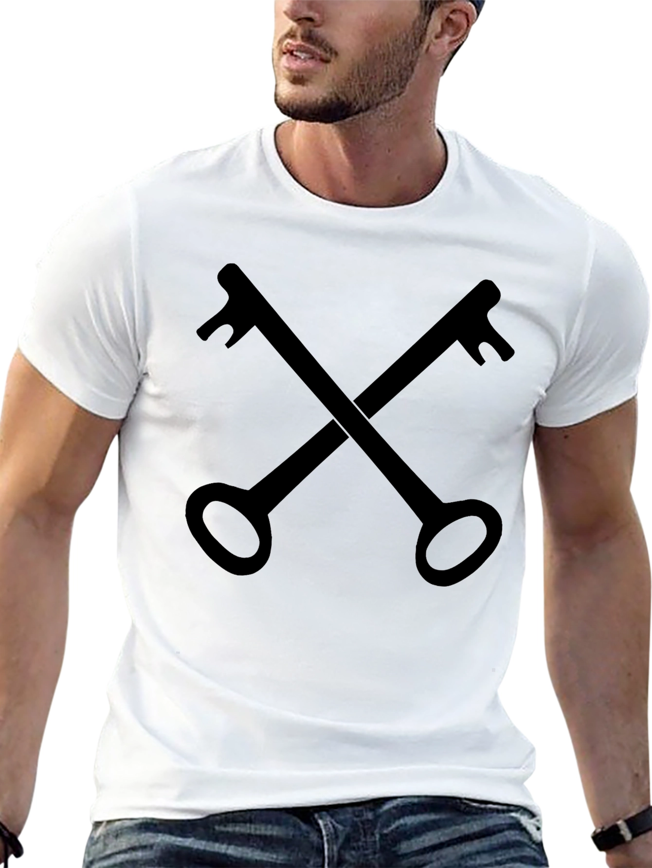 Crossed Keys Graphic Tee - Classic Black T-Shirt