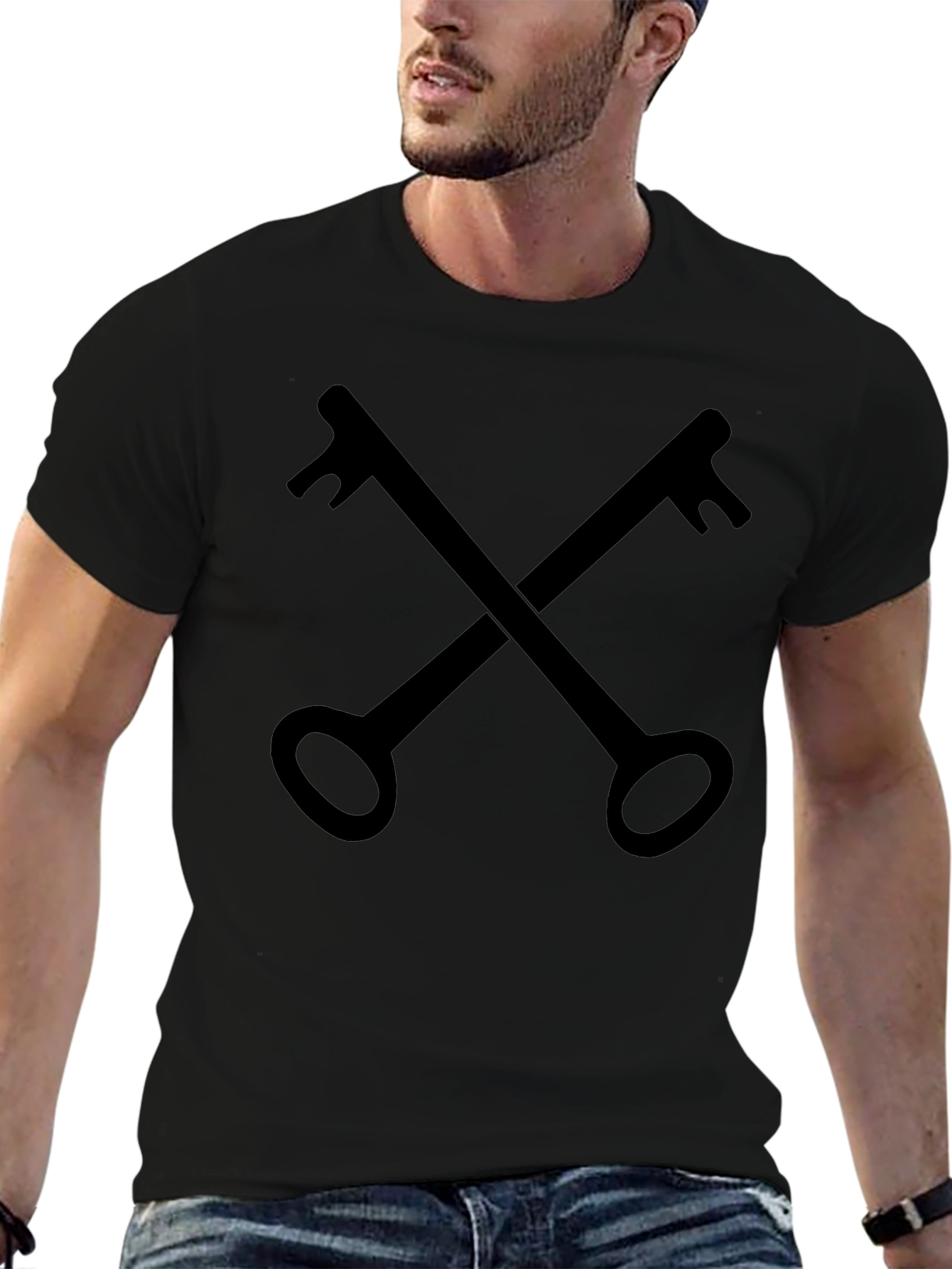 Crossed Keys Graphic Tee - Classic Black T-Shirt