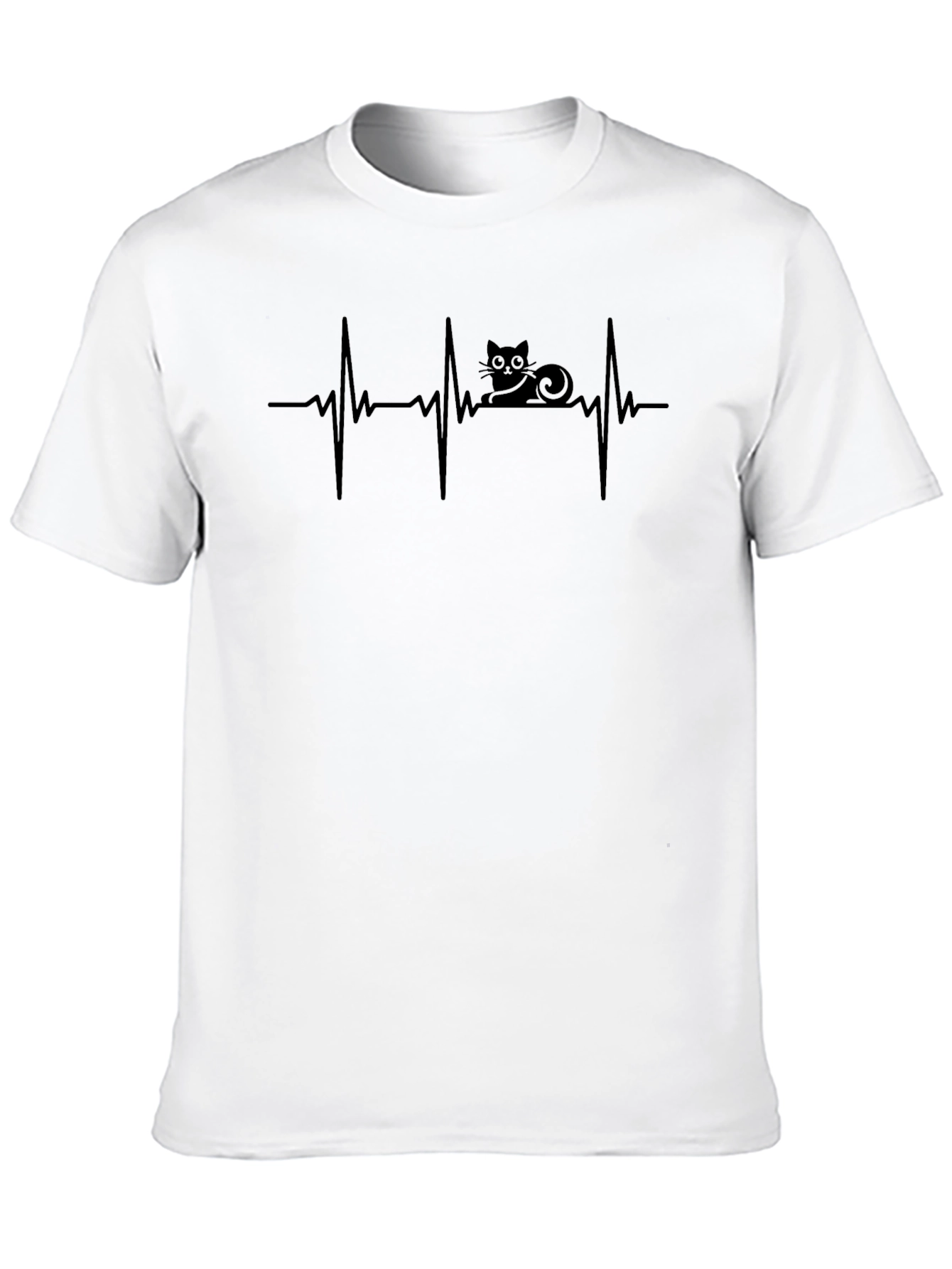 Heartbeat Cat T-Shirt - Cute Cat Lover Tee