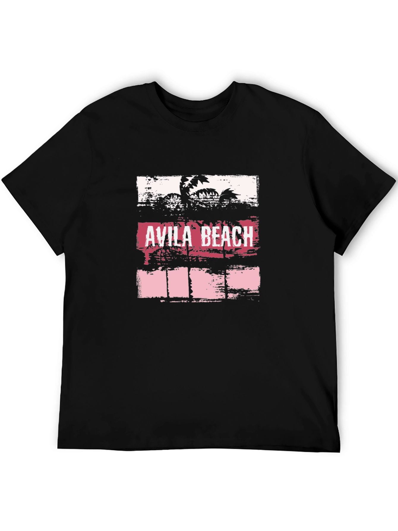 Avila Beach Graphic Tee - Black Cotton T-Shirt