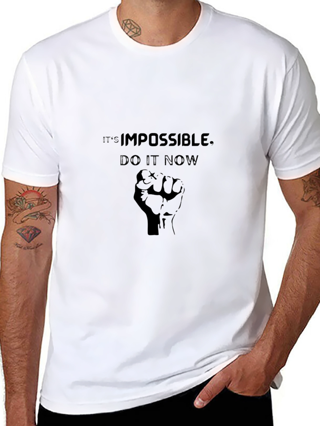 Motivational Graphic Tee: Impossible Do It Now