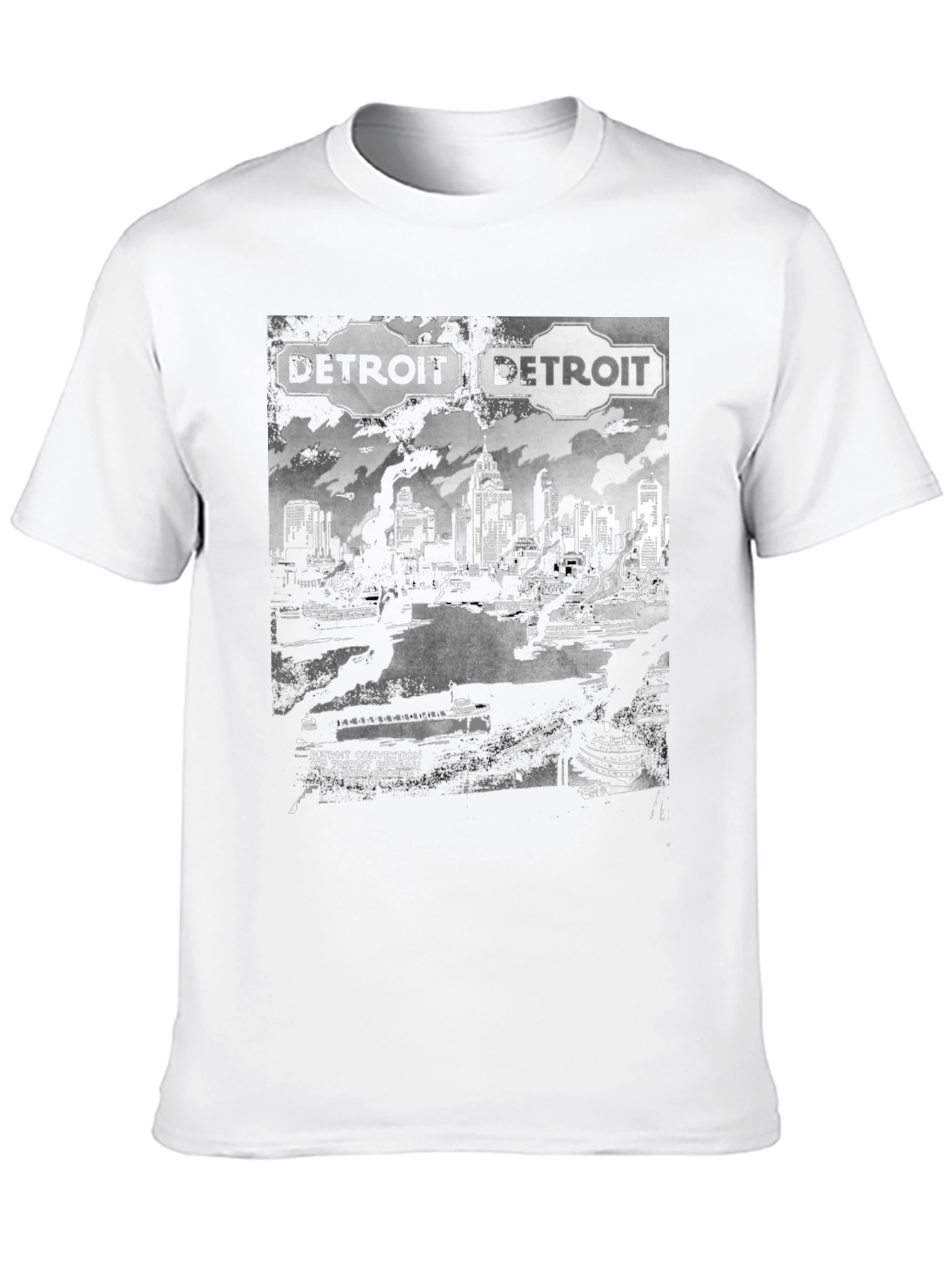 Detroit Skyline Graphic T-Shirt - Retro Convention Style