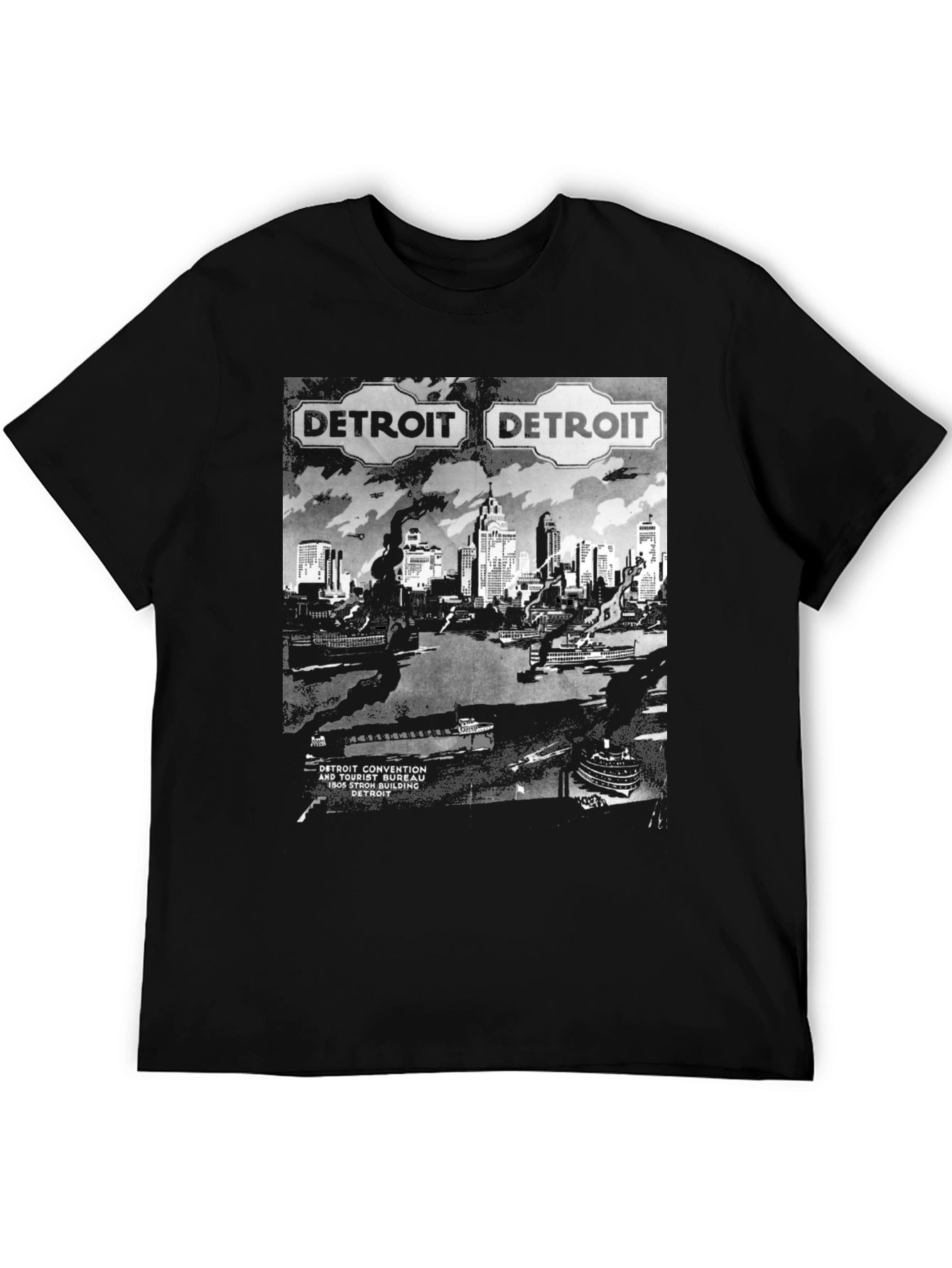 Detroit Skyline Graphic T-Shirt - Retro Convention Style