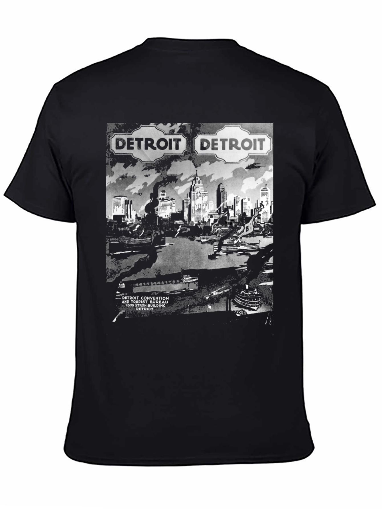 Detroit Skyline Graphic T-Shirt - Retro Convention Style