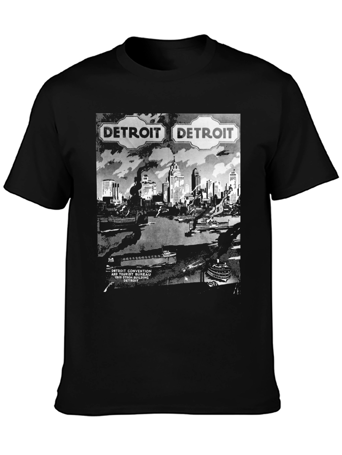 Detroit Skyline Graphic T-Shirt - Retro Convention Style