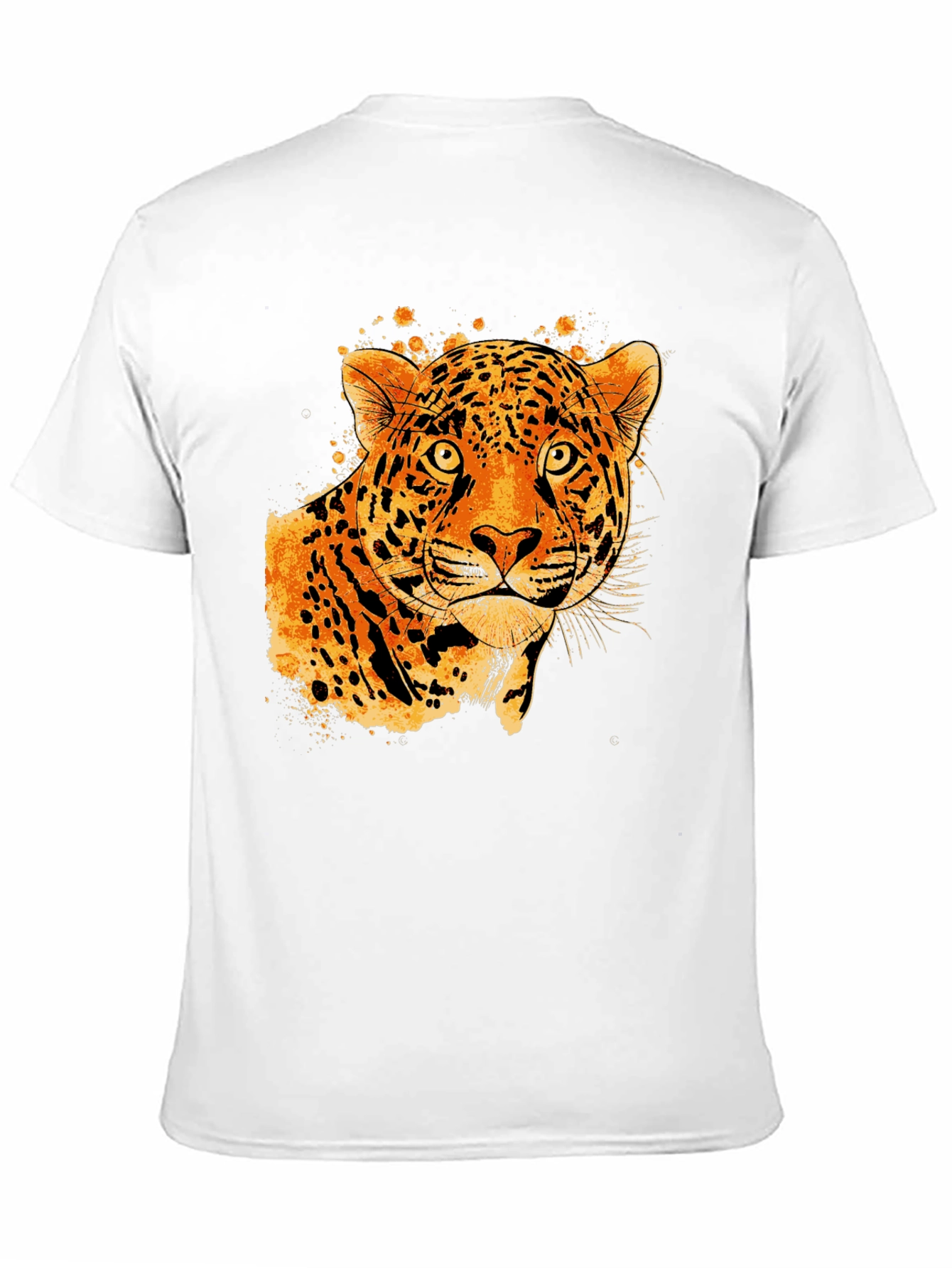 Black Tee with Abstract Leopard Graphic