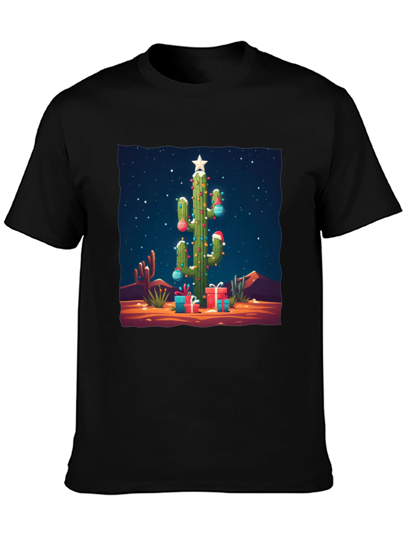 Festive Cactus Christmas T-Shirt