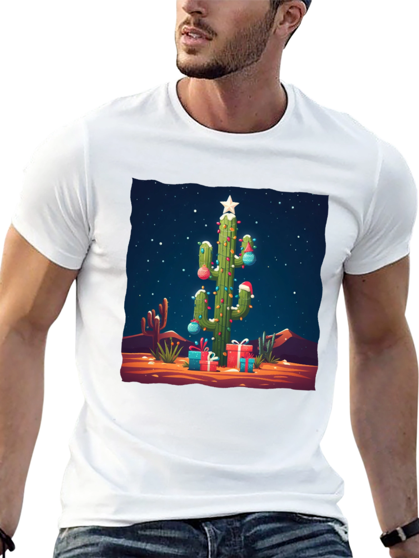 Festive Cactus Christmas T-Shirt