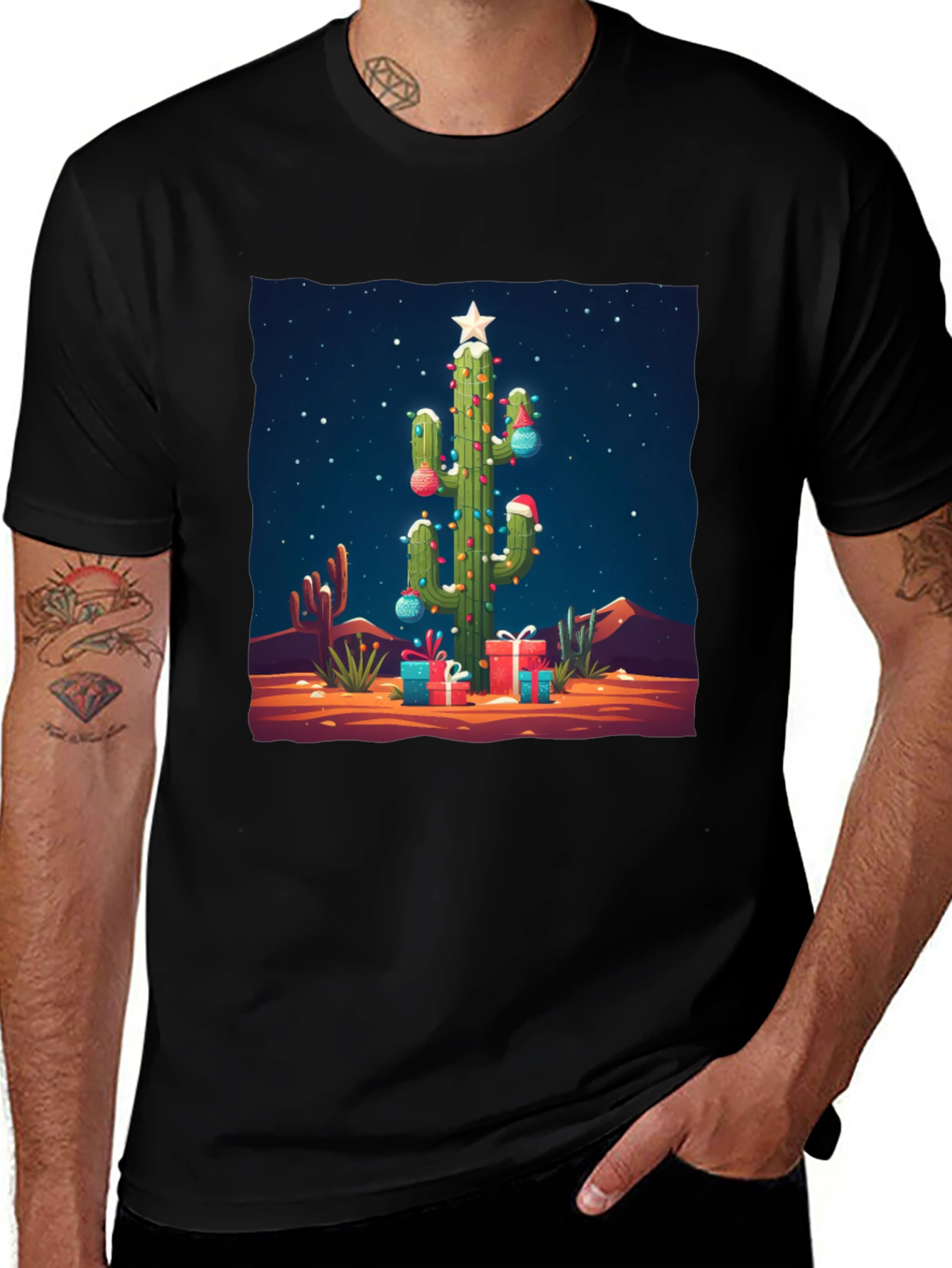 Festive Cactus Christmas T-Shirt