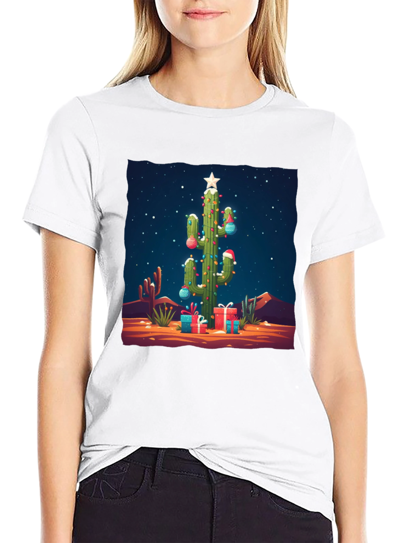 Festive Cactus Christmas T-Shirt