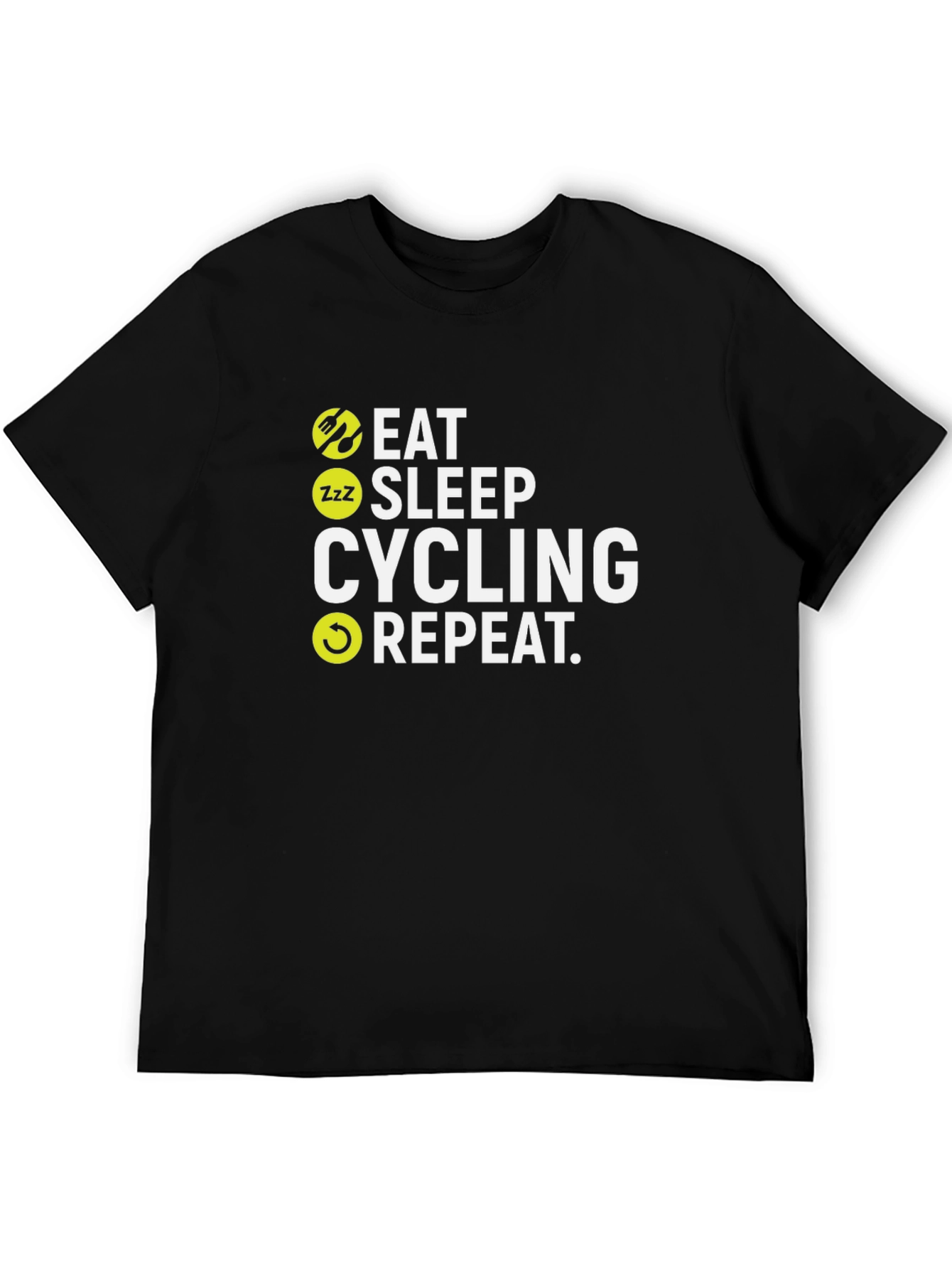 Eat Sleep Cycling Repeat Black T-Shirt