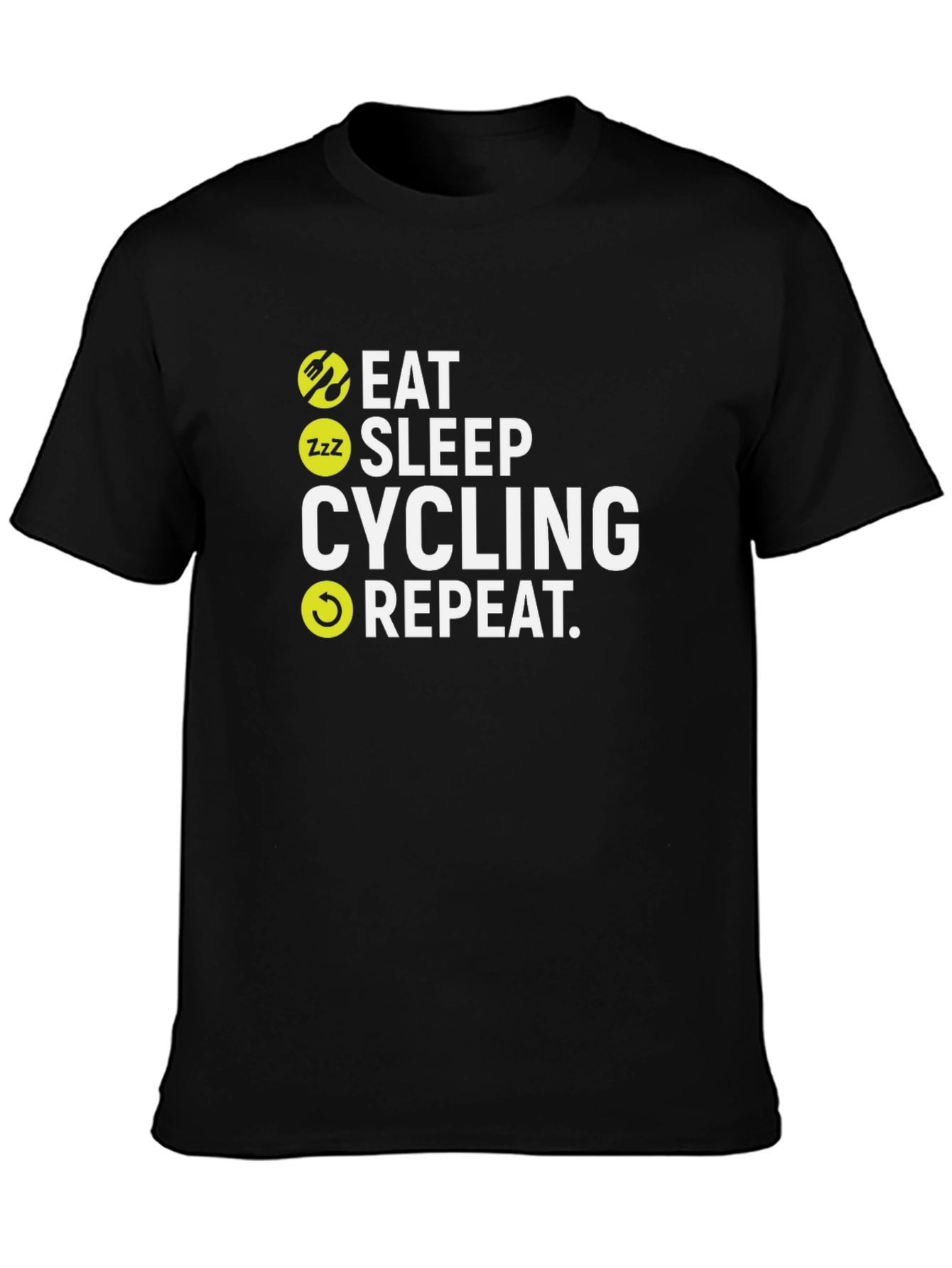 Eat Sleep Cycling Repeat Black T-Shirt