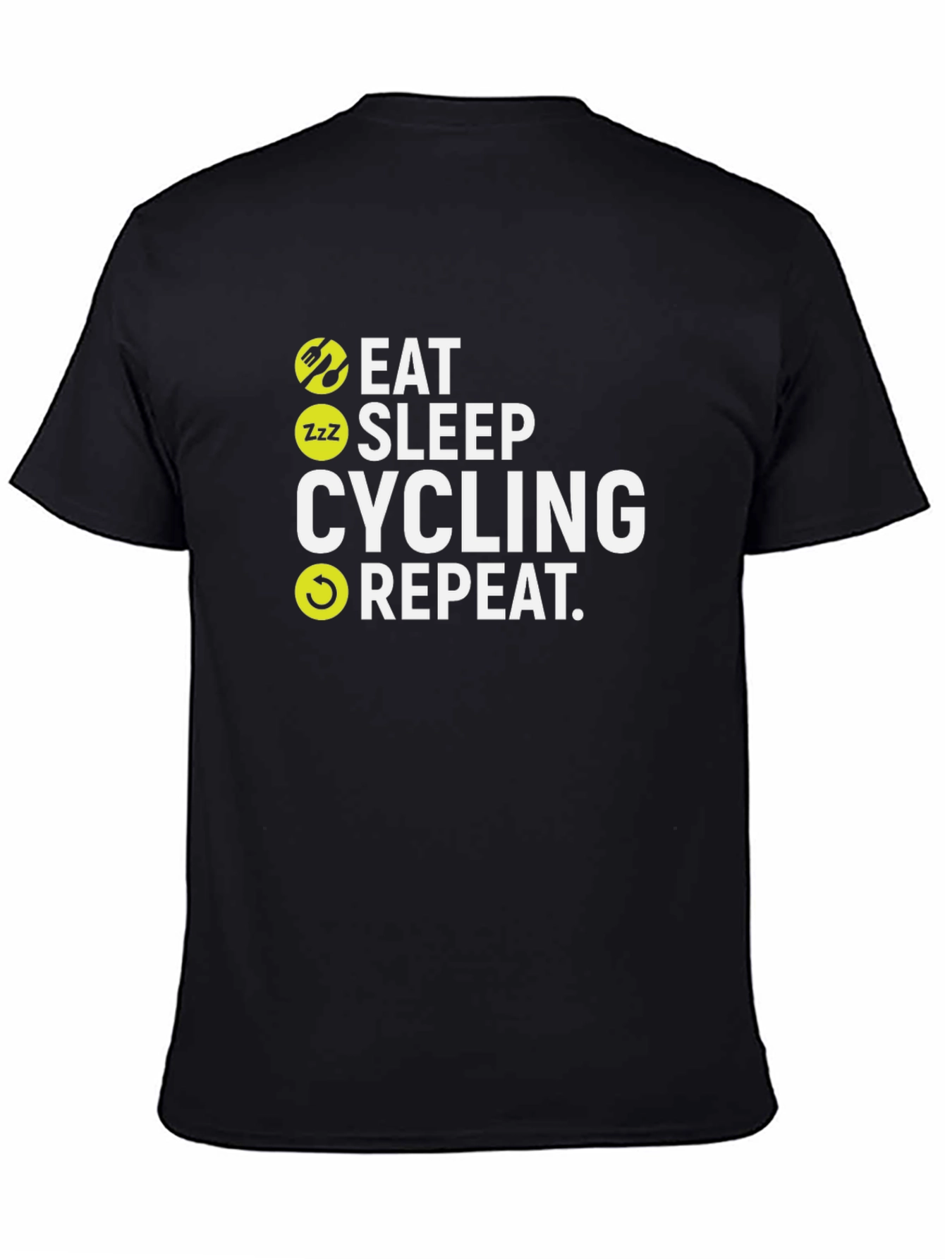 Eat Sleep Cycling Repeat Black T-Shirt