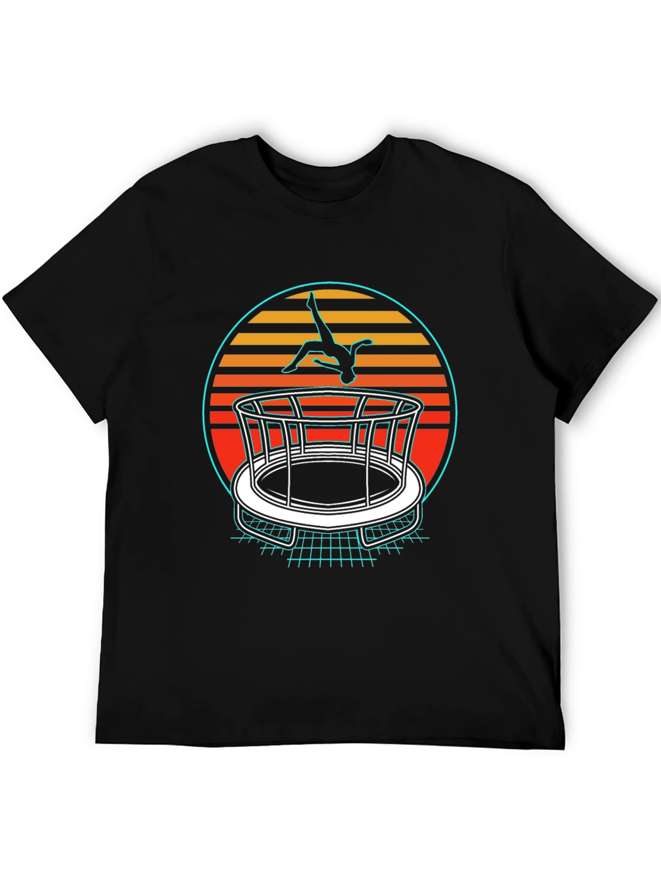 Retro Trampoline Black T-Shirt