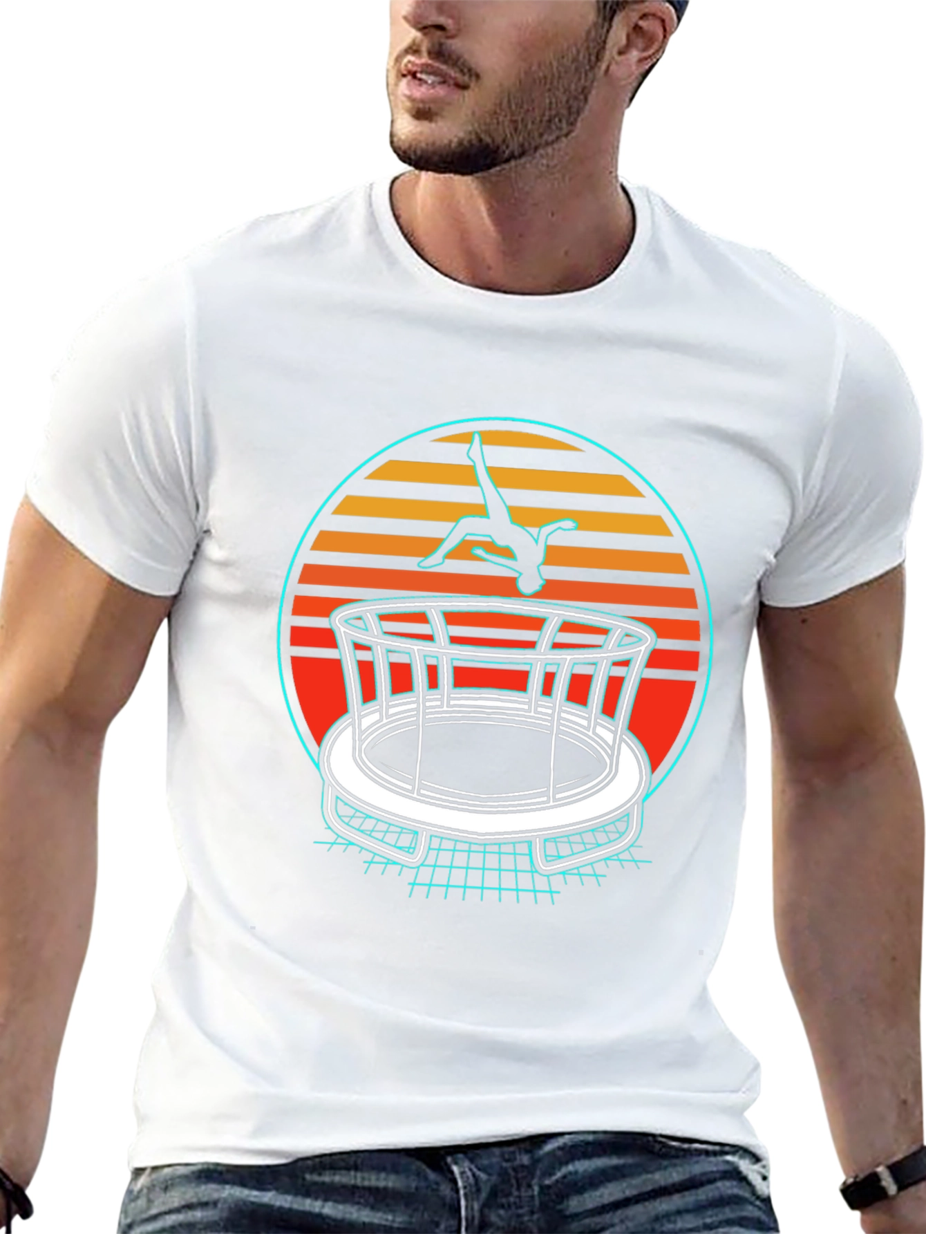 Retro Trampoline Black T-Shirt