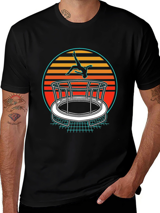 Retro Trampoline Black T-Shirt
