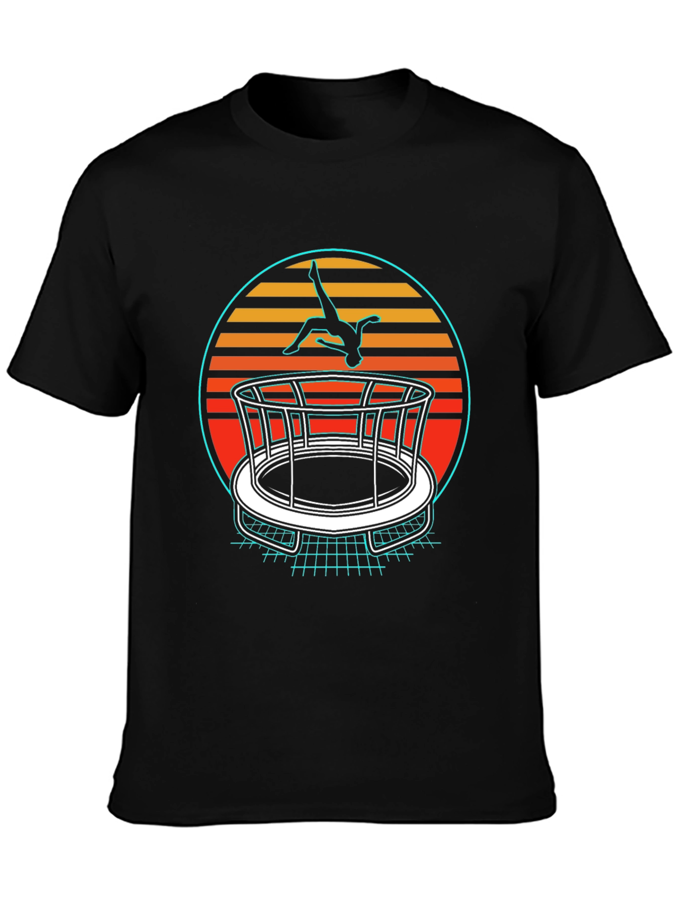 Retro Trampoline Black T-Shirt