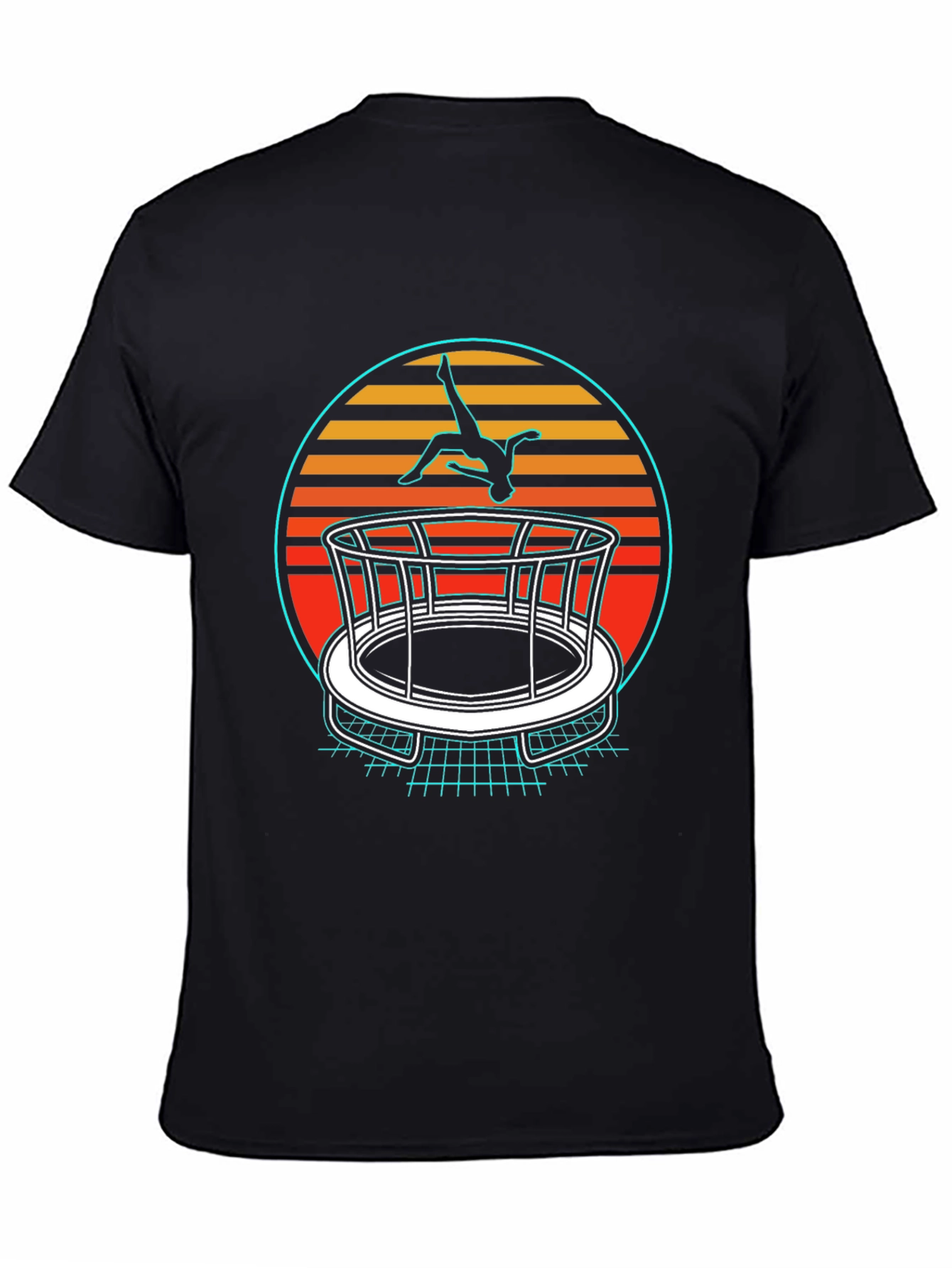 Retro Trampoline Black T-Shirt