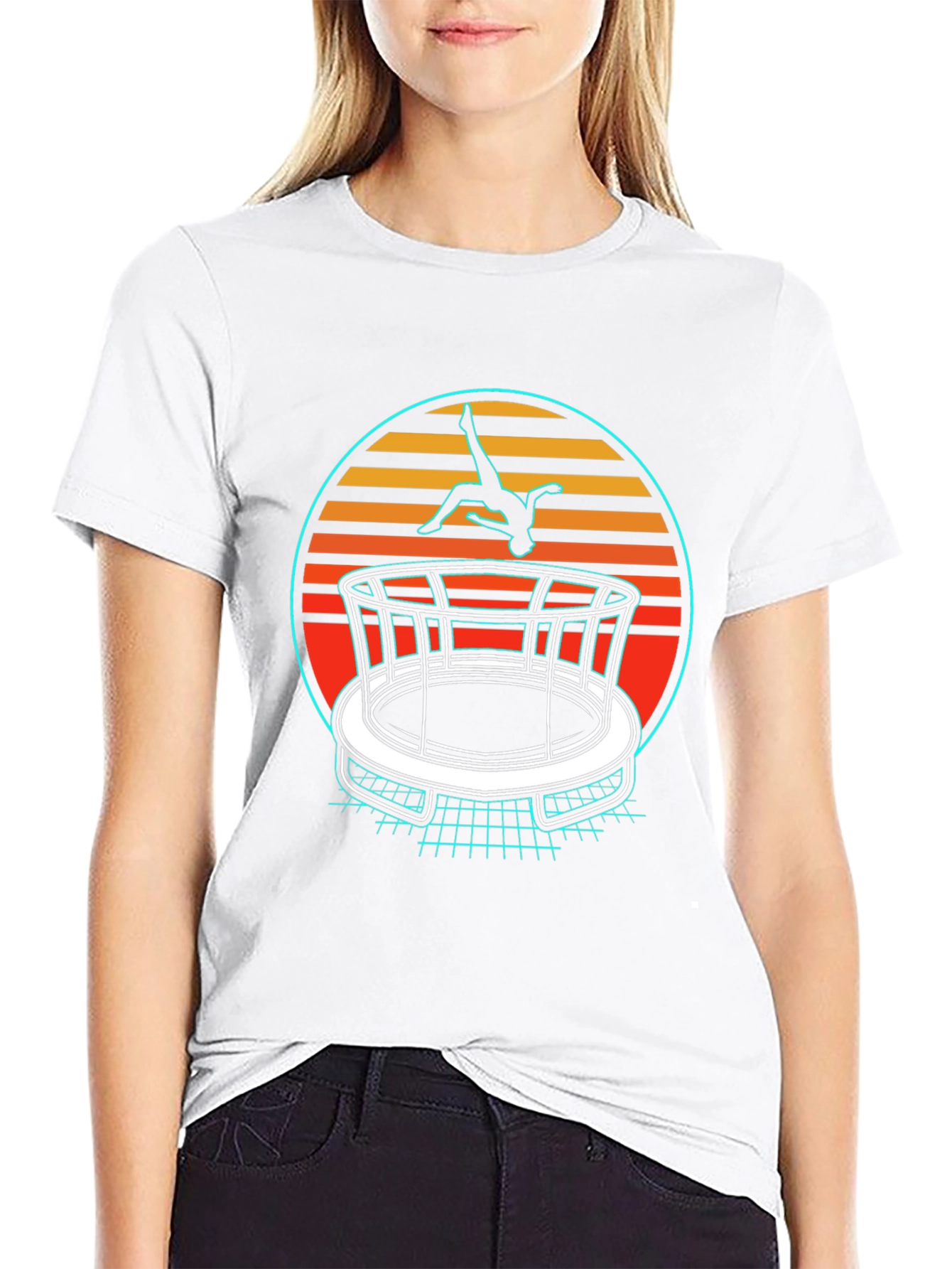 Retro Trampoline Black T-Shirt