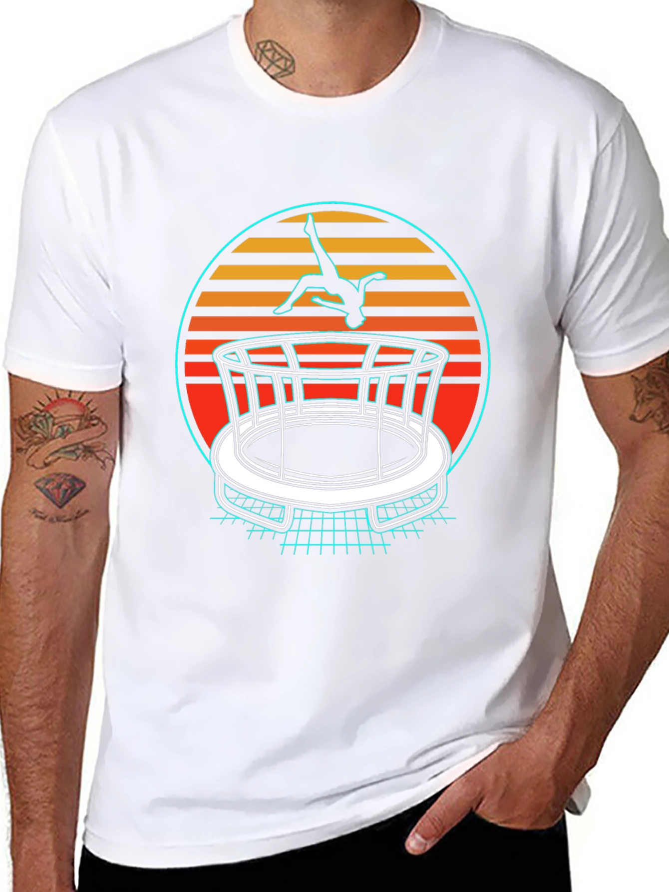 Retro Trampoline Black T-Shirt