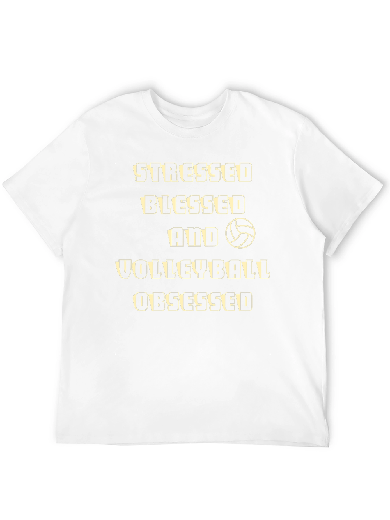 Stressed Blessed Volleyball Obsessed Black T-Shirt