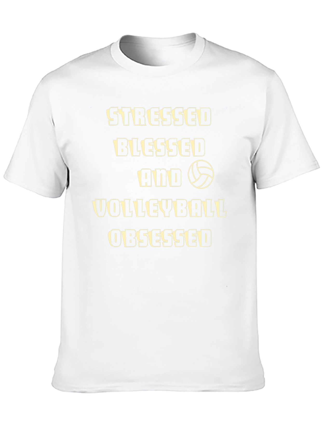Stressed Blessed Volleyball Obsessed Black T-Shirt