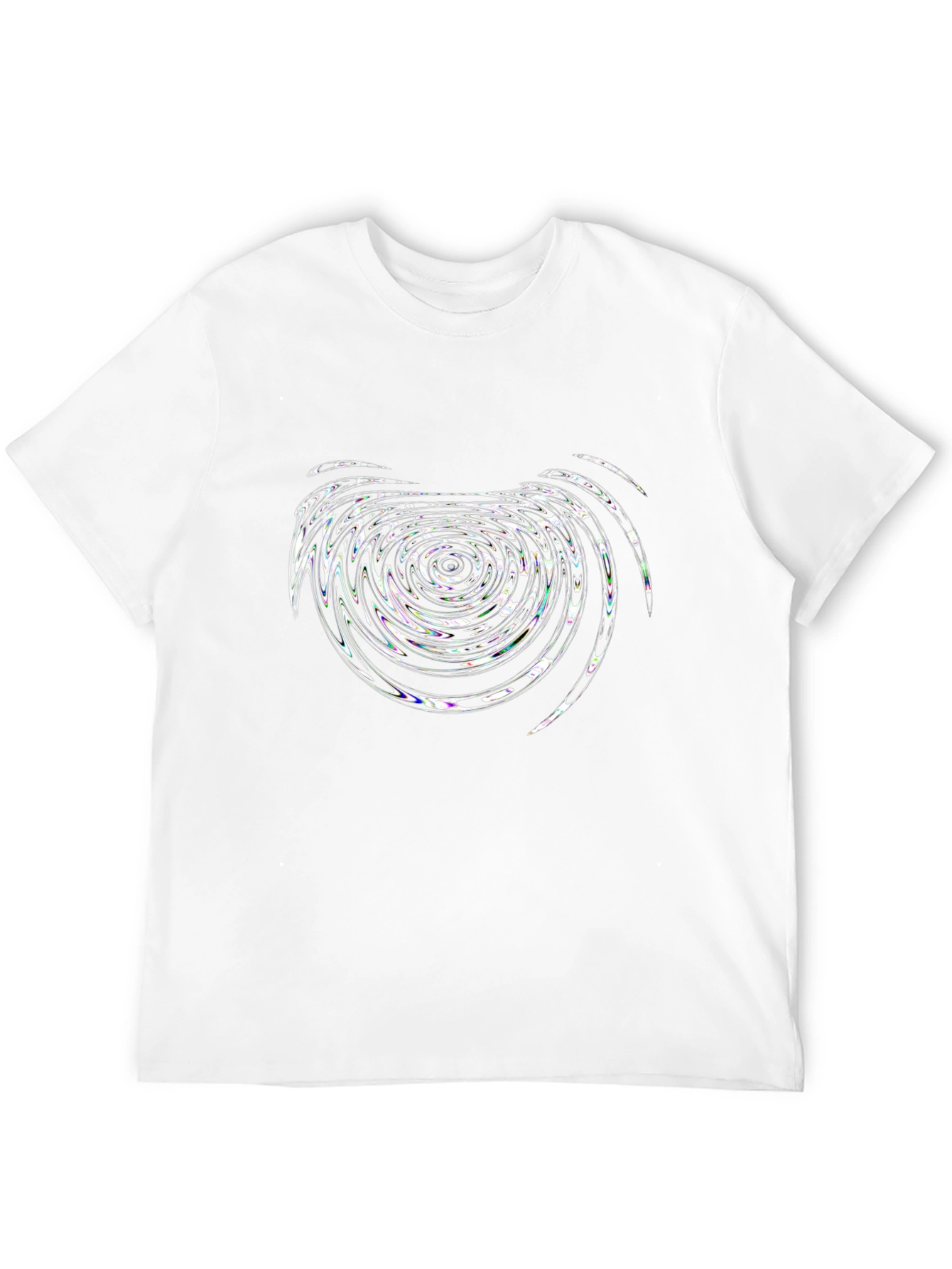Abstract Vortex Graphic Tee - Black Cotton Blend