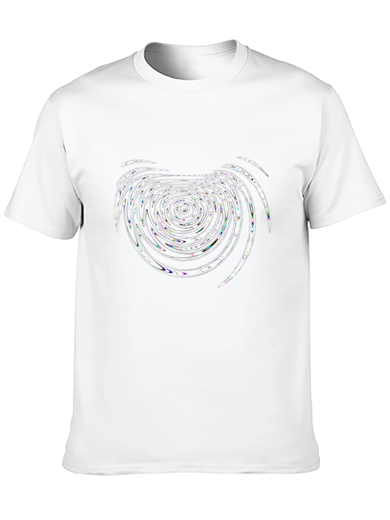 Abstract Vortex Graphic Tee - Black Cotton Blend