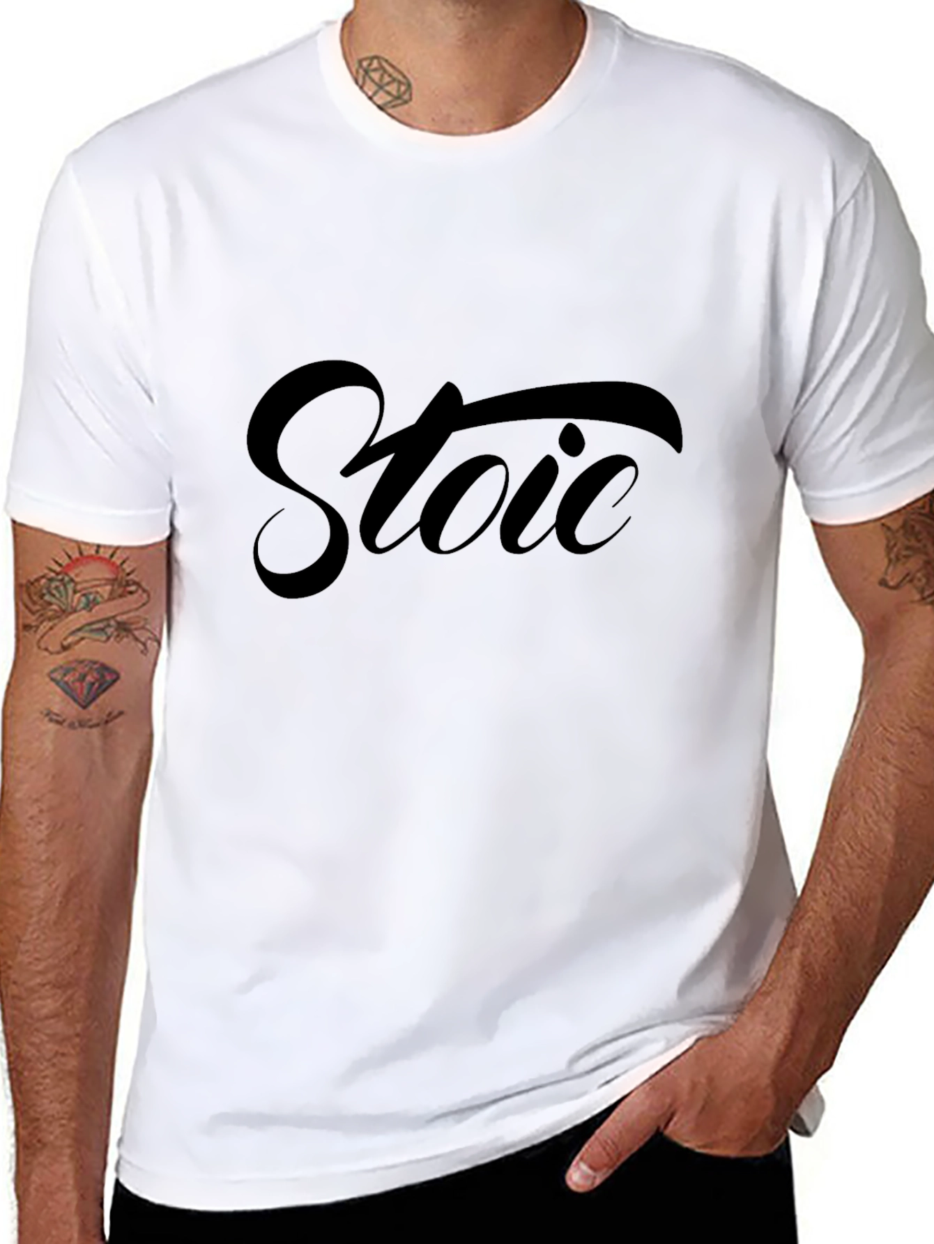 Stoic Black T-Shirt: Minimalist Philosophy Apparel