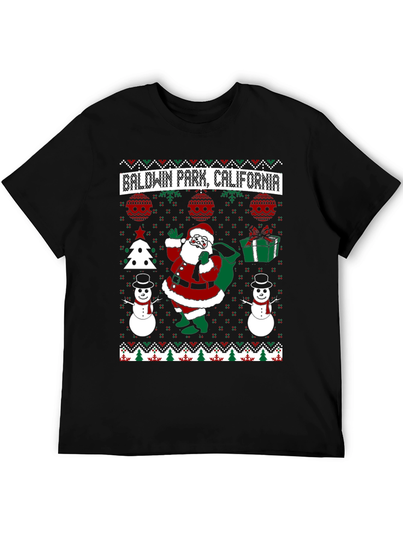 Baldwin Park California Ugly Christmas T-Shirt