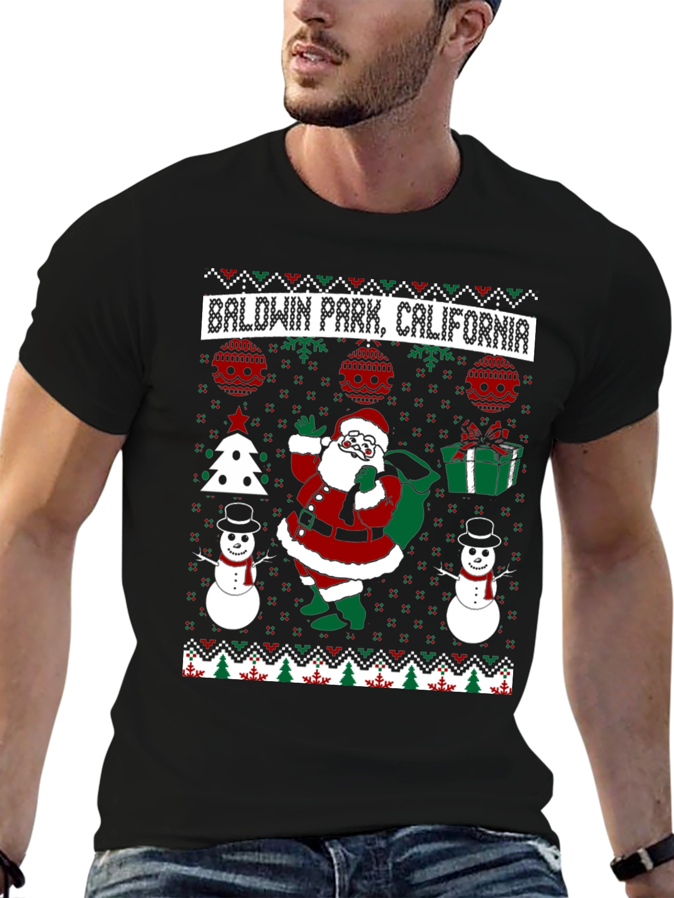 Baldwin Park California Ugly Christmas T-Shirt