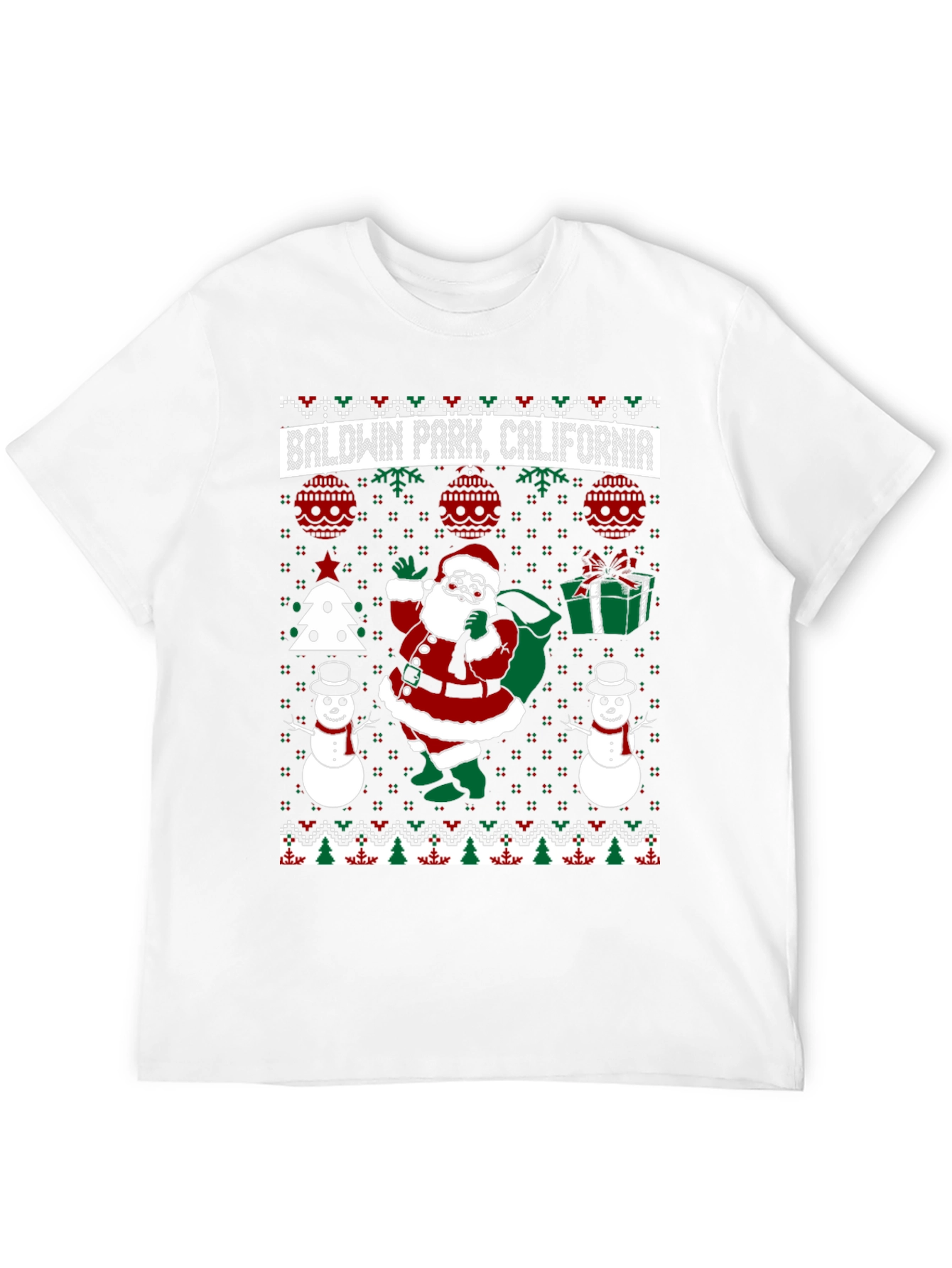 Baldwin Park California Ugly Christmas T-Shirt