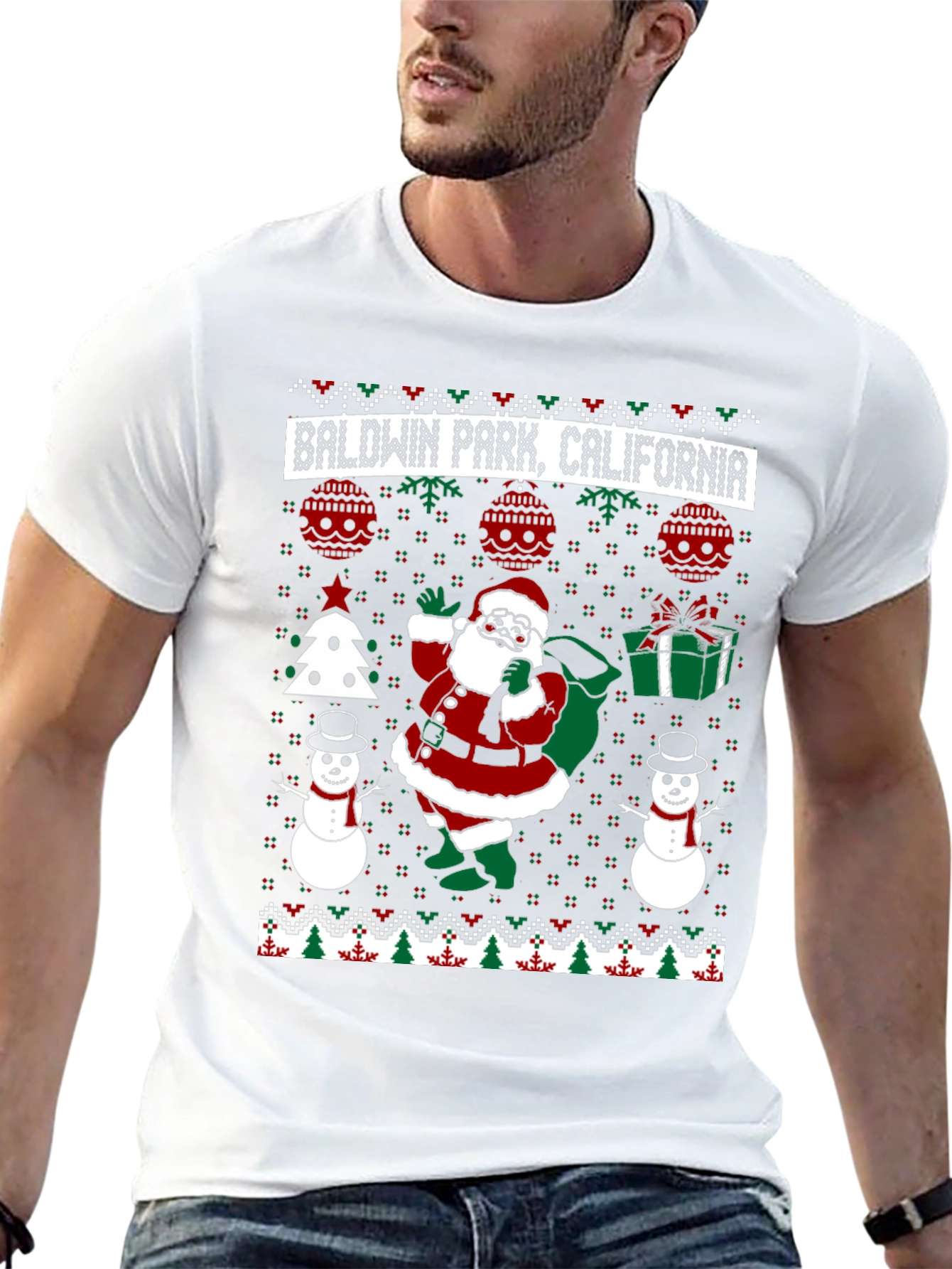 Baldwin Park California Ugly Christmas T-Shirt