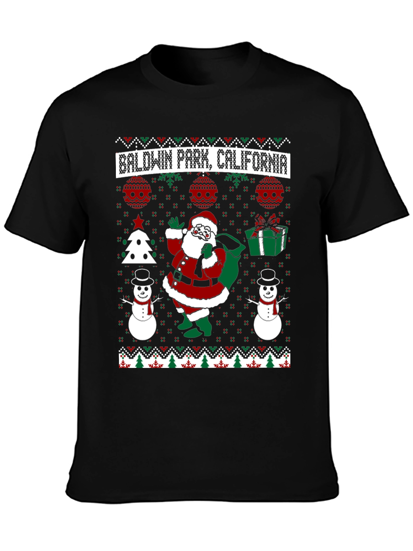 Baldwin Park California Ugly Christmas T-Shirt