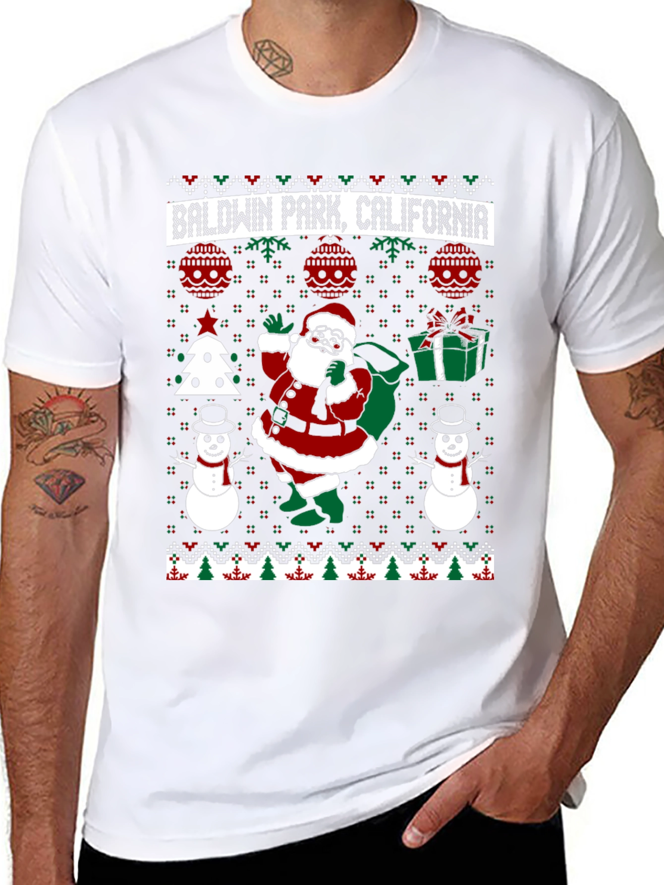 Baldwin Park California Ugly Christmas T-Shirt
