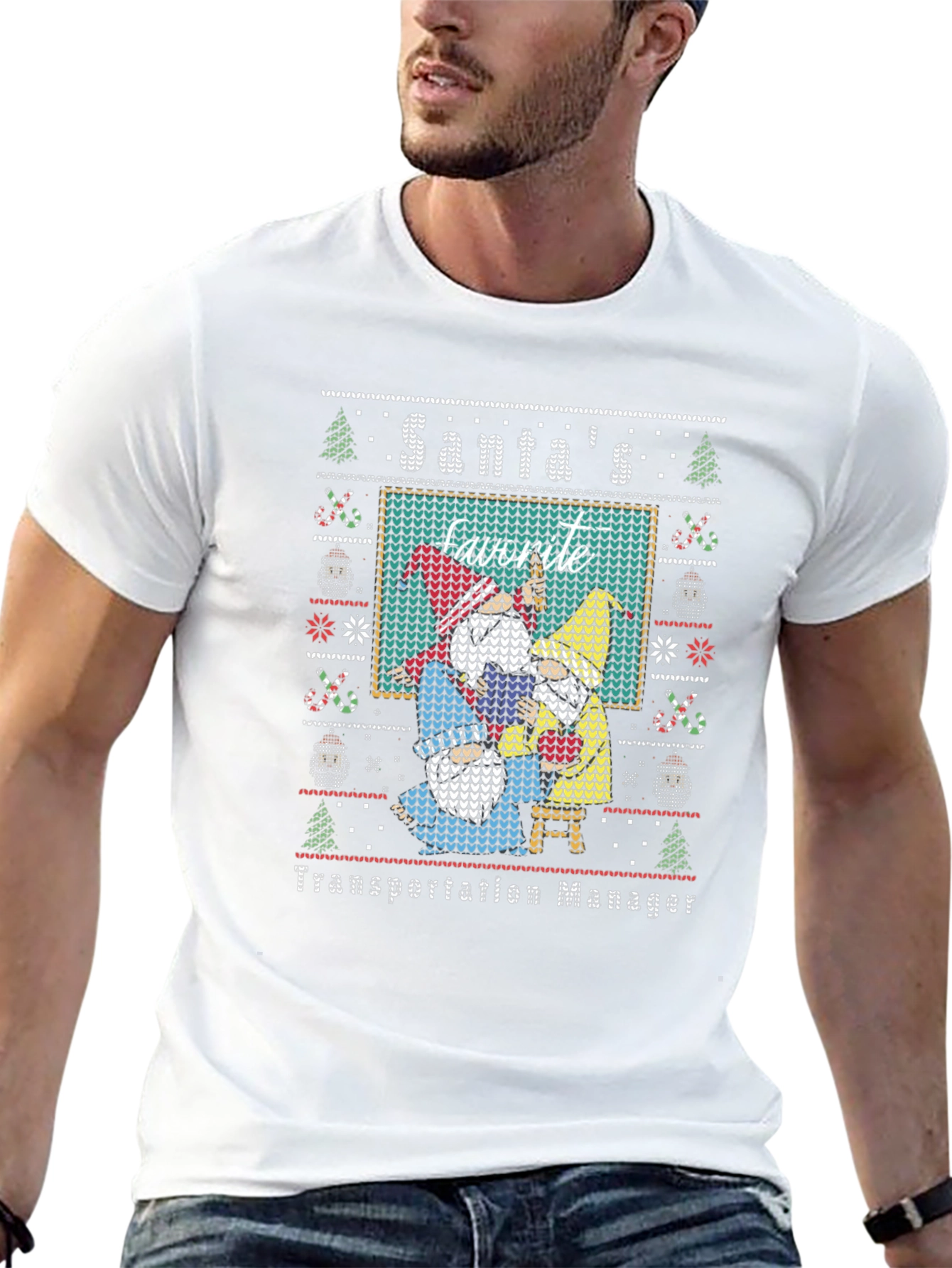Santas Favorite Transportation Manager Ugly Sweater T-Shirt